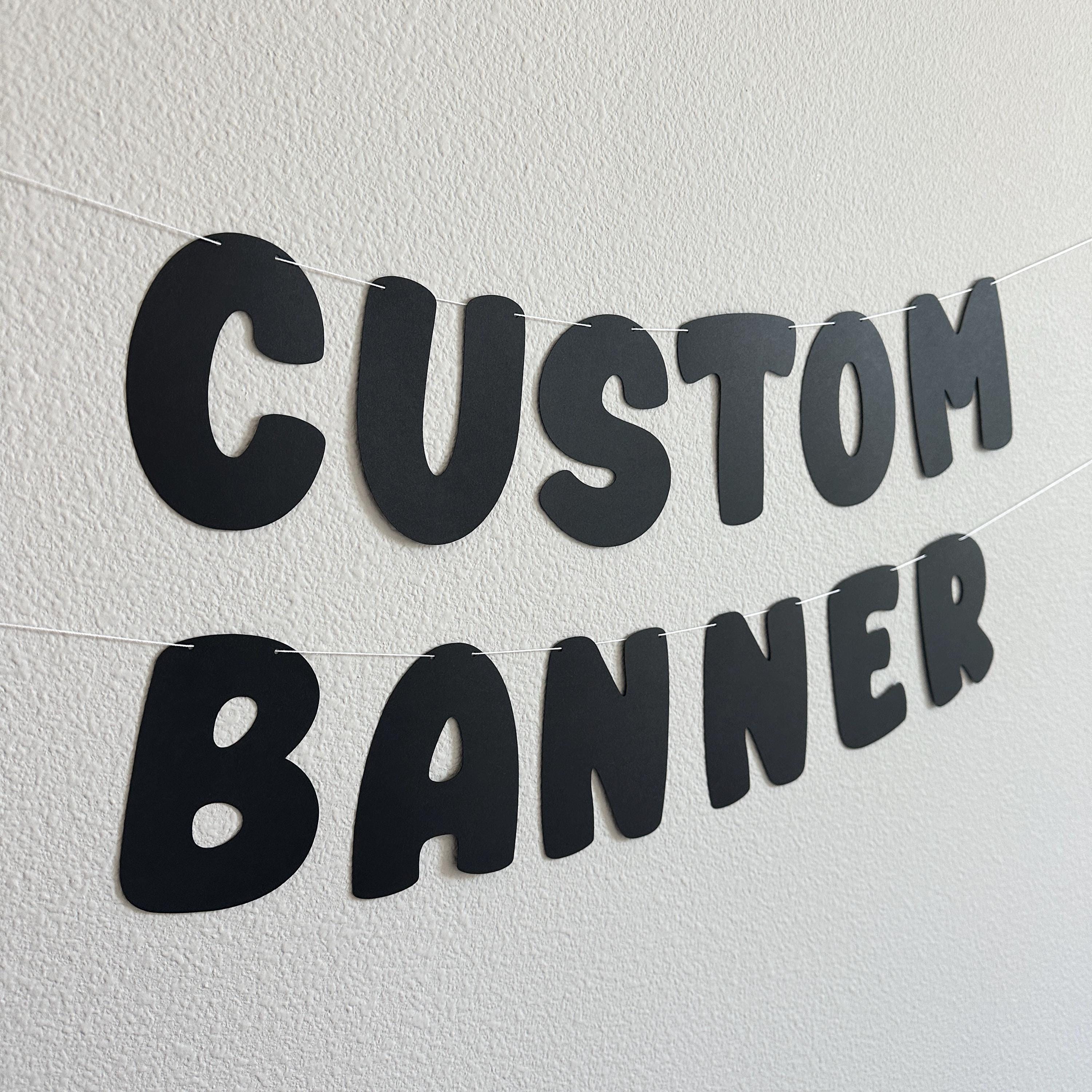 Custom Black Banner, Black Banner, Black Decorations, Black Party, Custom Banner, Personalized Black Banner