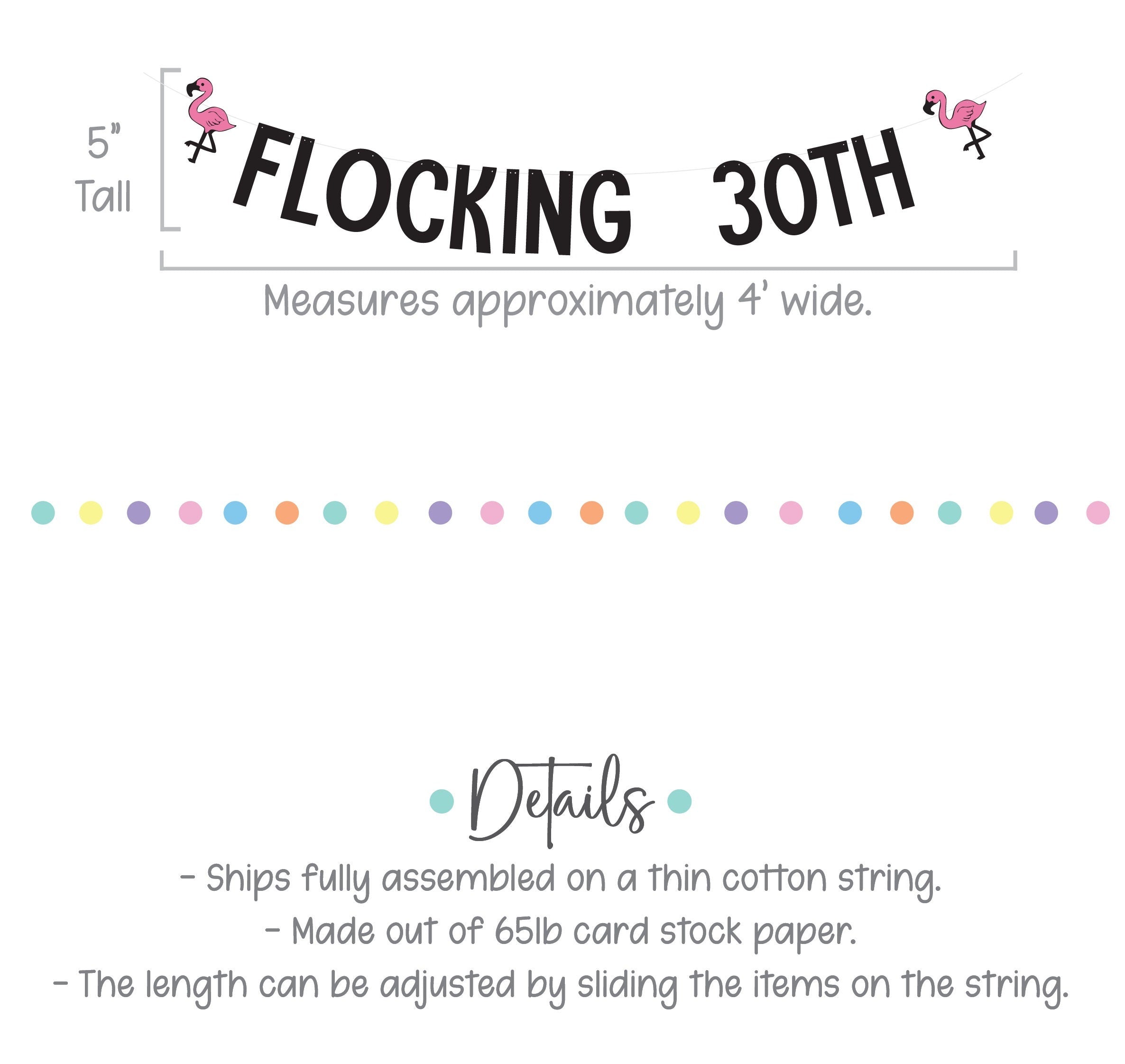 Flocking 30th, Flocking Birthday, Flamingo Banner, Flamingo Theme Banner, Flamingo Party, Flamingo Birthday Banner, 30th Birthday Party
