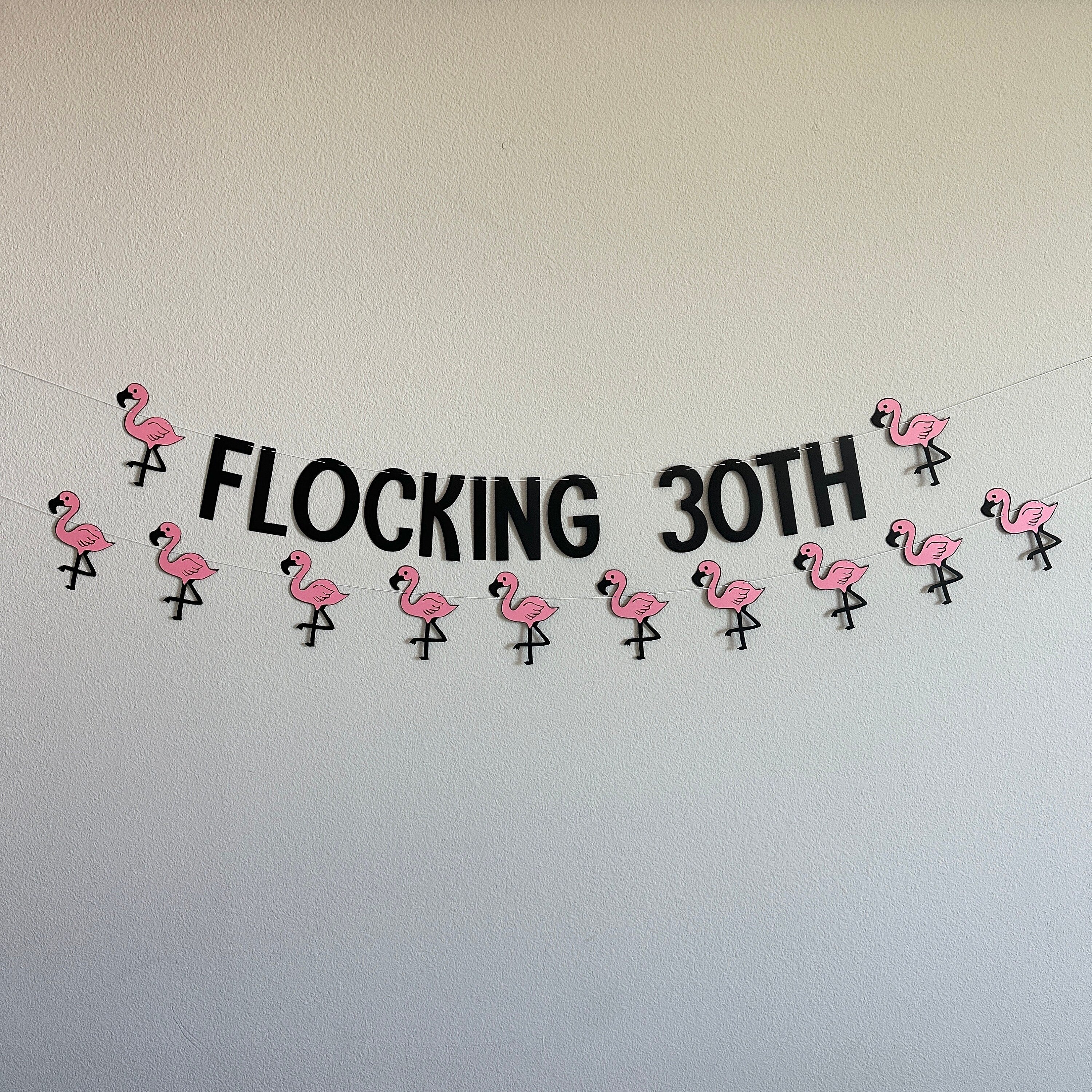Flocking 30th, Flocking Birthday, Flamingo Banner, Flamingo Theme Banner, Flamingo Party, Flamingo Birthday Banner, 30th Birthday Party