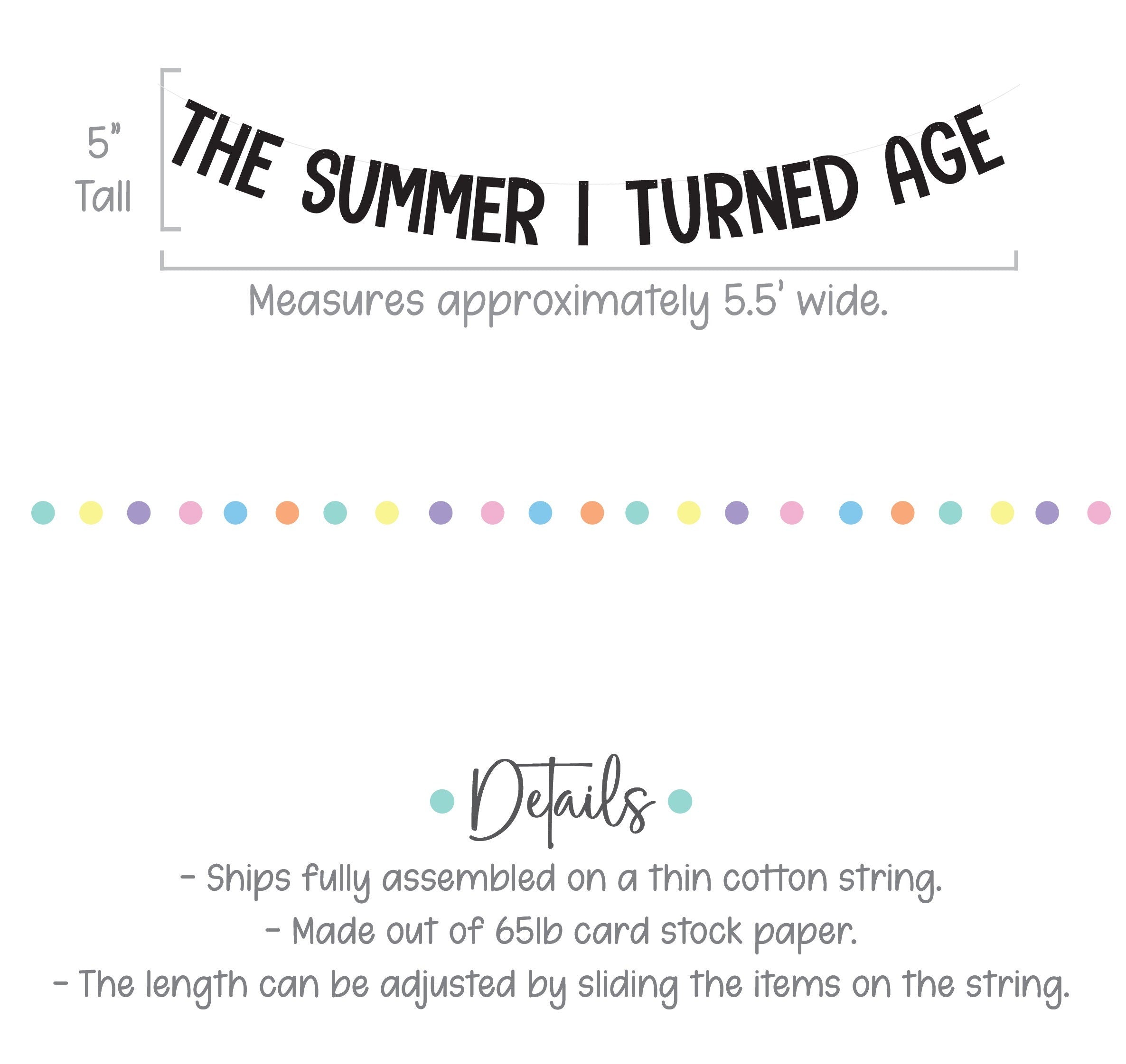 The Summer I Turned Age, The Summer I Turned Banner, Summer Birthday Party Decorations, Summer Birthday Ideas