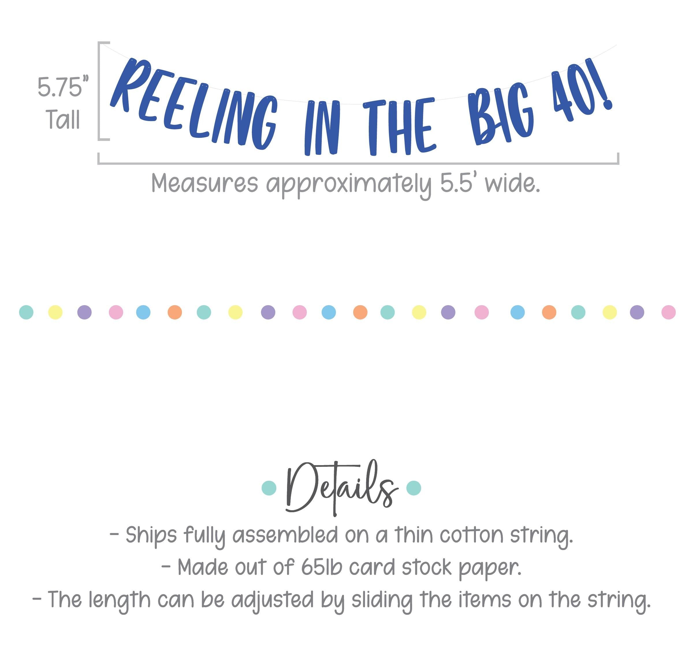 Reeling In The Big 40, 40th Birthday Banner, 40th Birthday Party Decorations, Fourty, Fortieth Birthday Ideas, Fishing Birthday Decorations