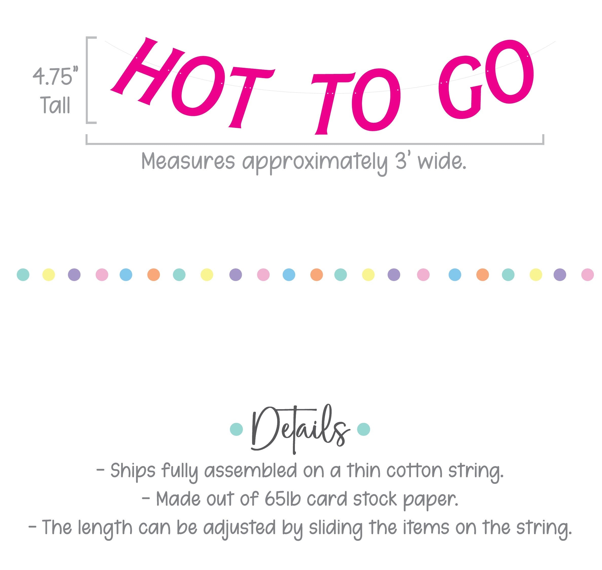 Hot To Go, Hot To Go Banner, Hot To Go Decorations, Hot Pink Decorations, Fuchsia Party Decorations