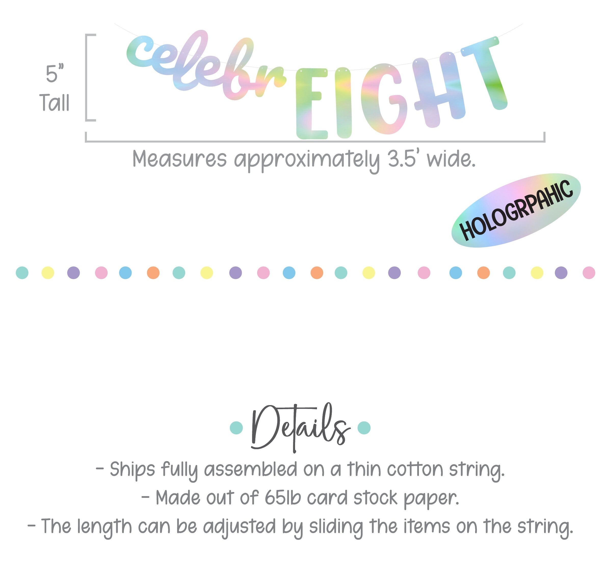 CelebrEIGHT, 8th Birthday Banner, Eighth Birthday, 8th Birthday Party, 8th Birthday Theme Ideas, 8th Birthday Party Decorations