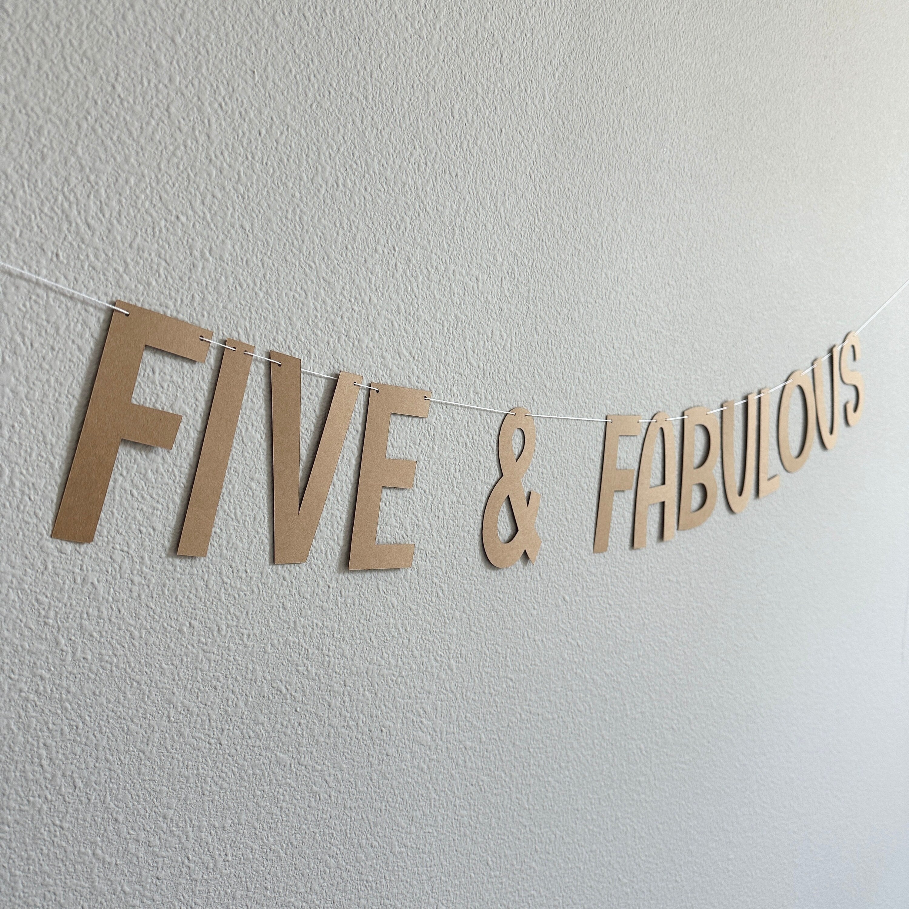 Five & Fabulous, Five and Fabulous Decorations, Five and Fabulous Banner, 5th Birthday, 5th Birthday Party Decorations, 5th Birthday Ideas