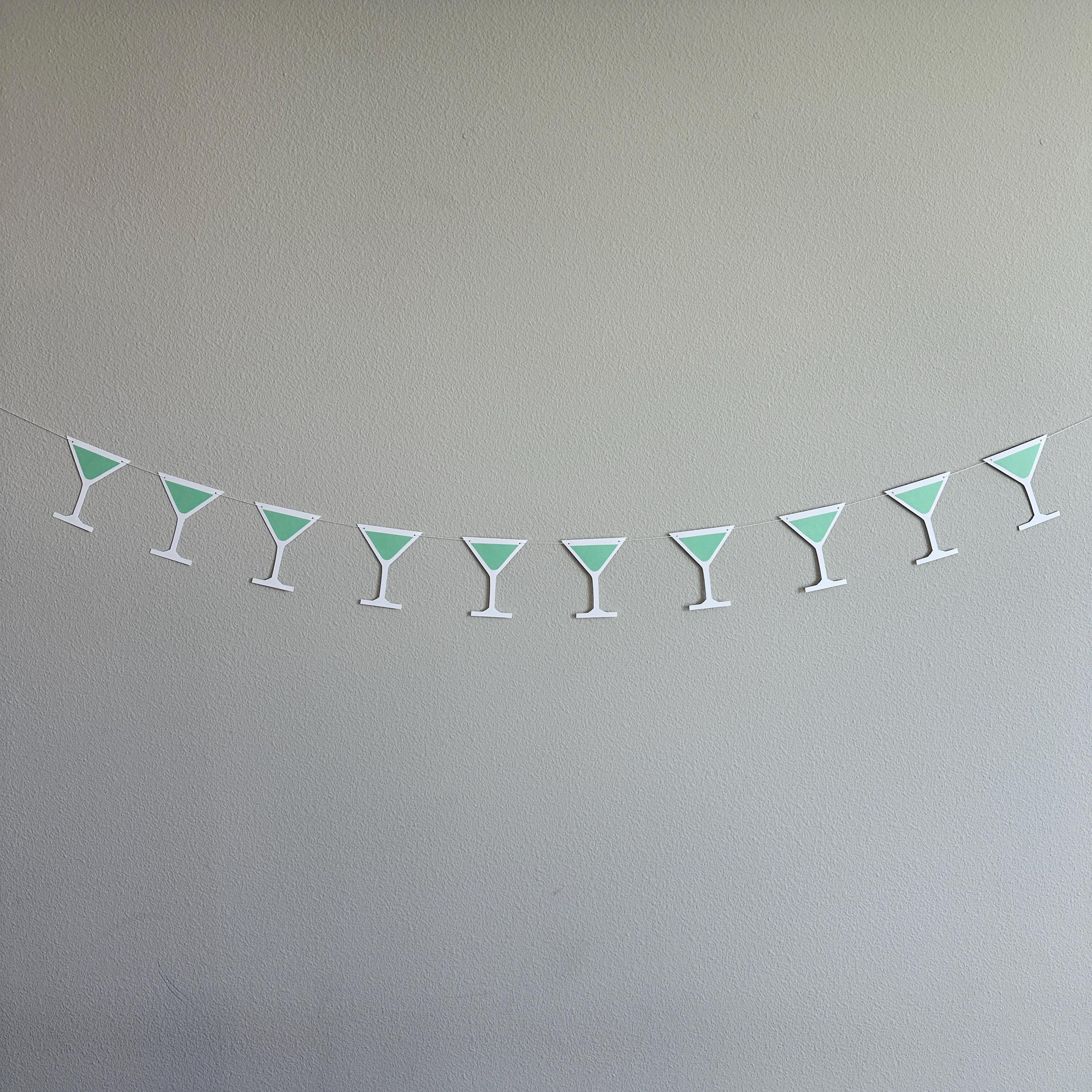 Martini Banner, Martini Garland, Martini Birthday, Martini Party, Martini Decor, Martini Birthday Party, Summer Banner, Mint