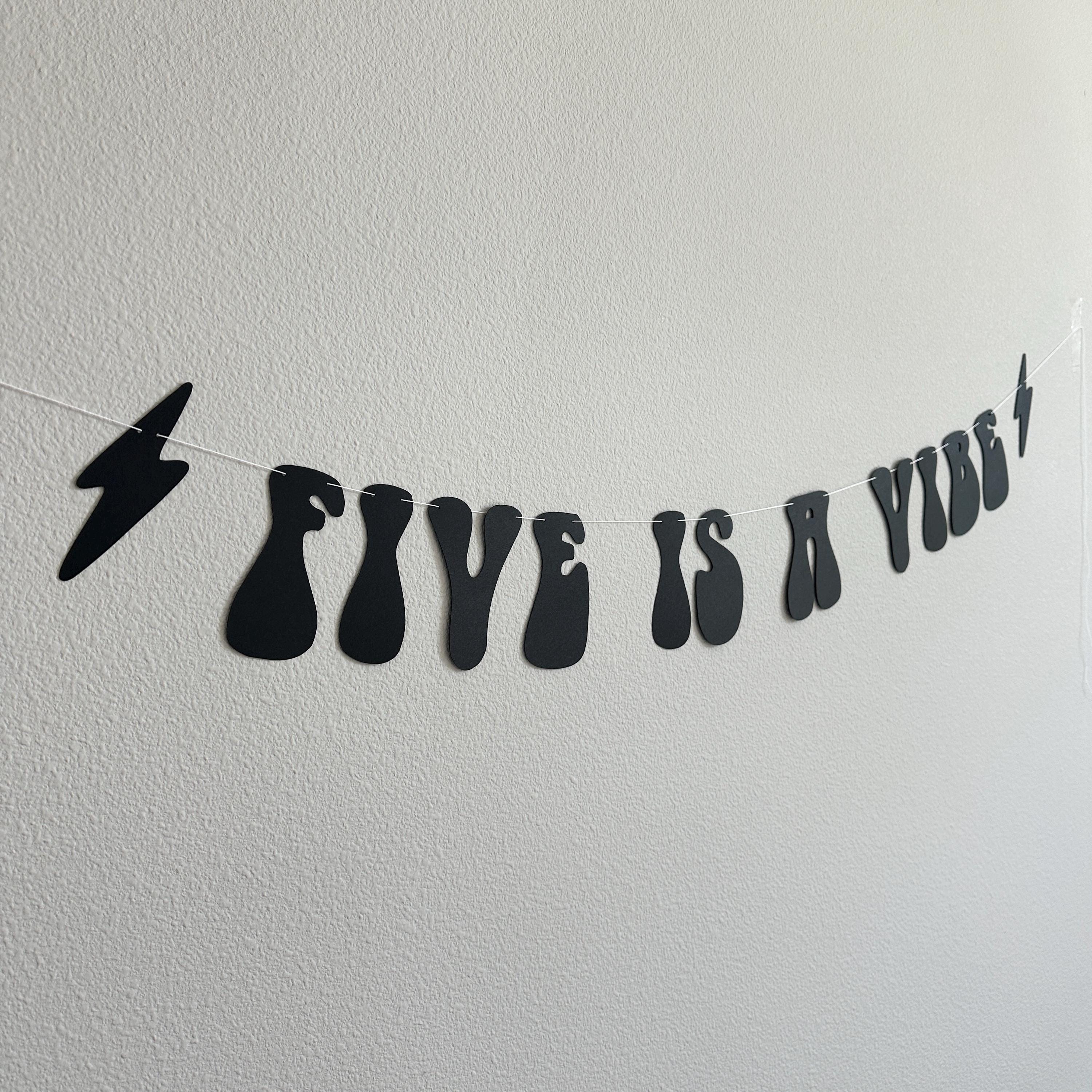Five Is A Vibe, 5th Birthday Party Banner, Five Is A Vibe Banner, 5 Is A Vibe Decorations, 5th Birthday Decorations, 5th Birthday