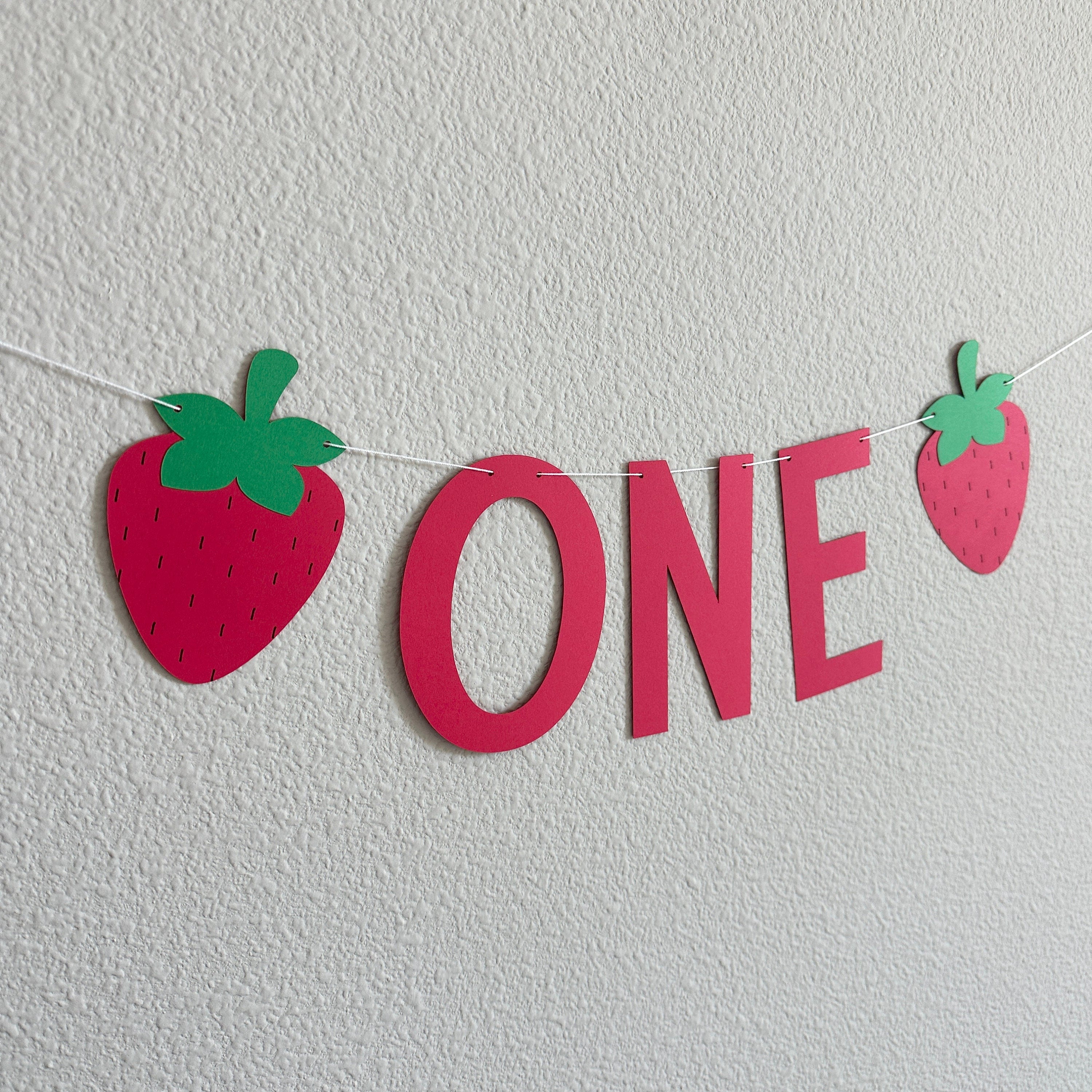 Strawberry Highchair Banner, Strawberry 1st Birthday, Berry 1st Birthday, Strawberry Birthday, Berry Sweet One, Strawberry Garland