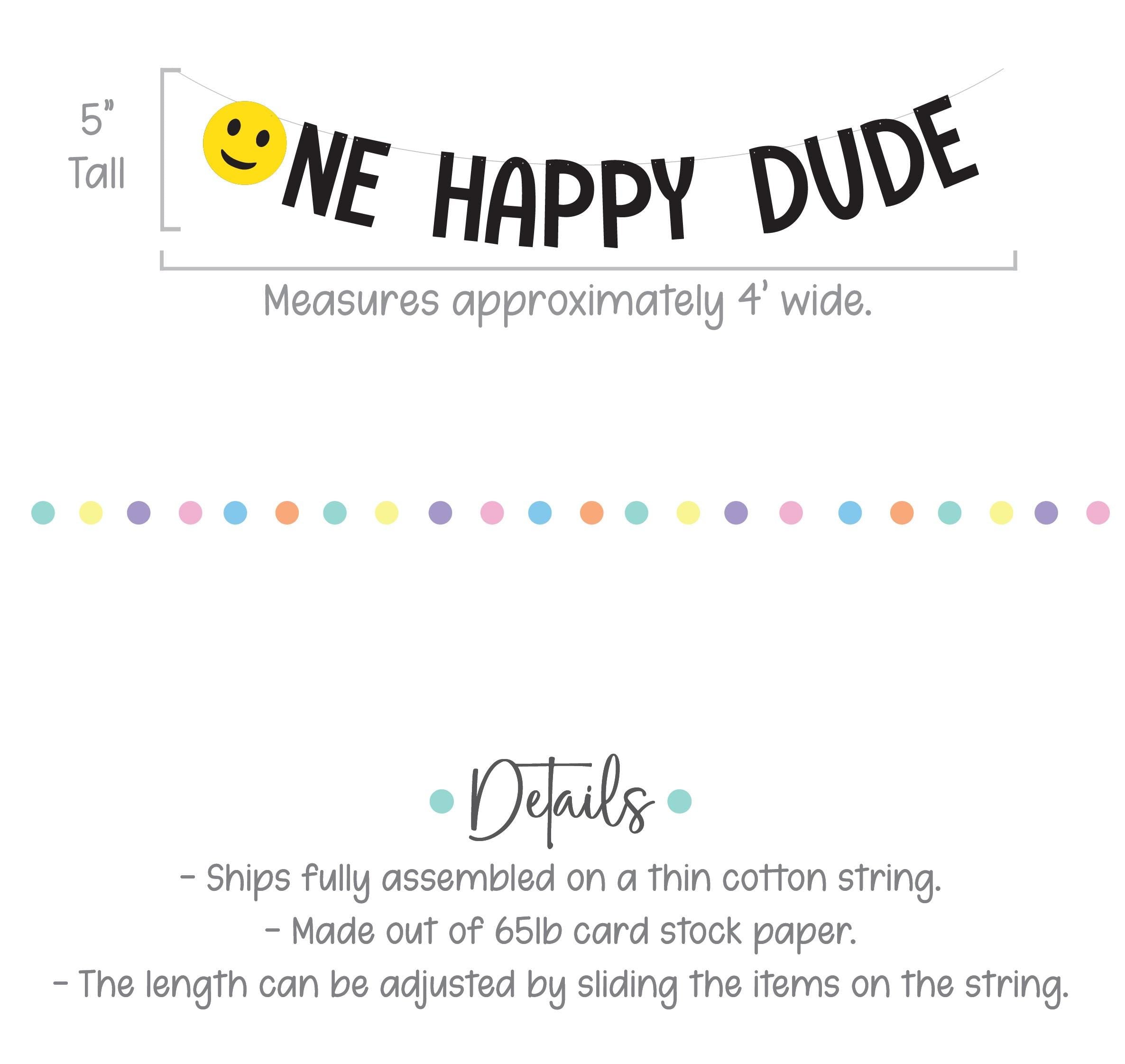 One Happy Dude, 1st Birthday Banner, One Happy Dude Decorations, Boy First Birthday Party Decoration Ideas, One Happy Dude Banner