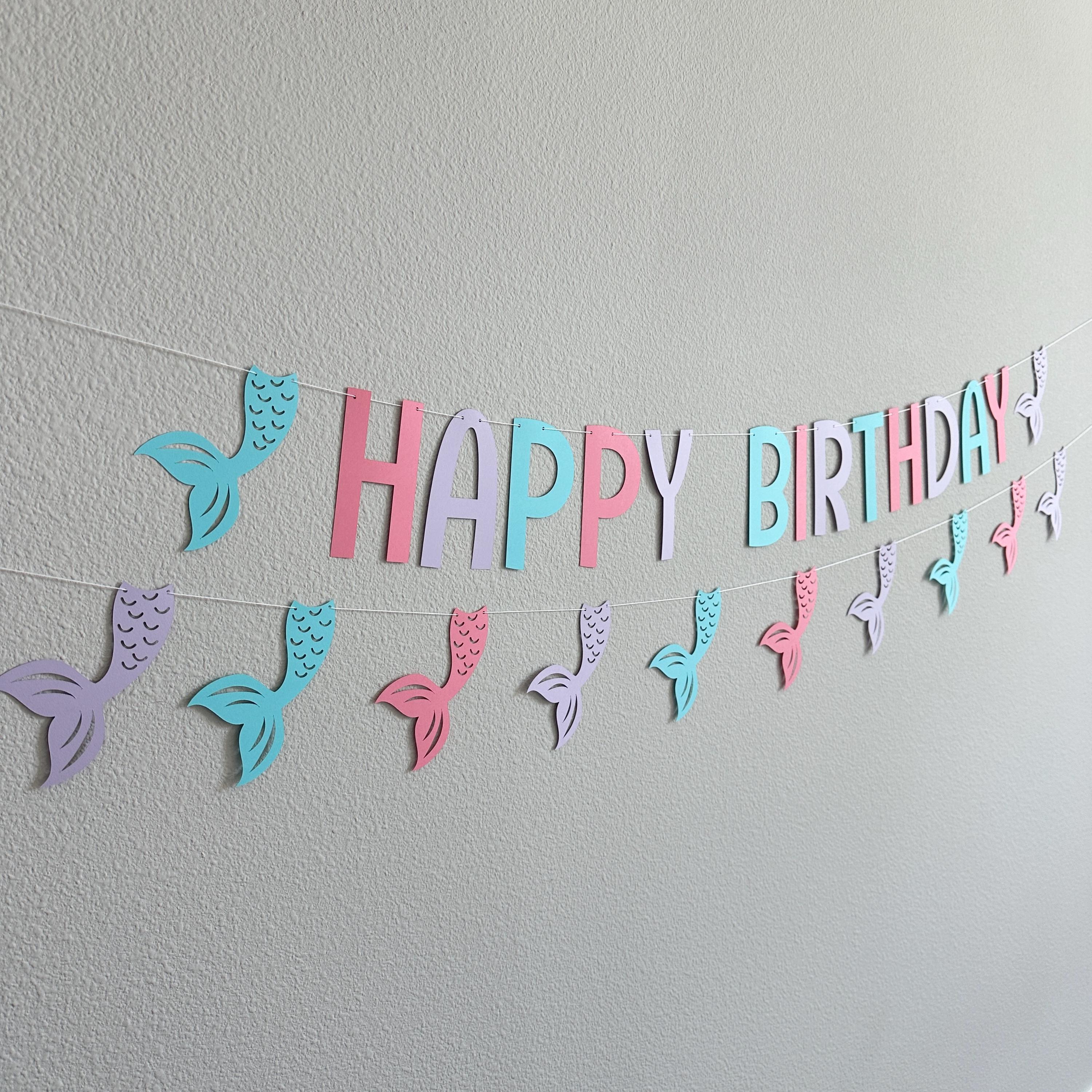Mermaid Birthday Banner, Mermaid Happy Birthday, Mermaid Birthday Banner, Mermaid Birthday, Mermaid Party, Mermaid Decorations