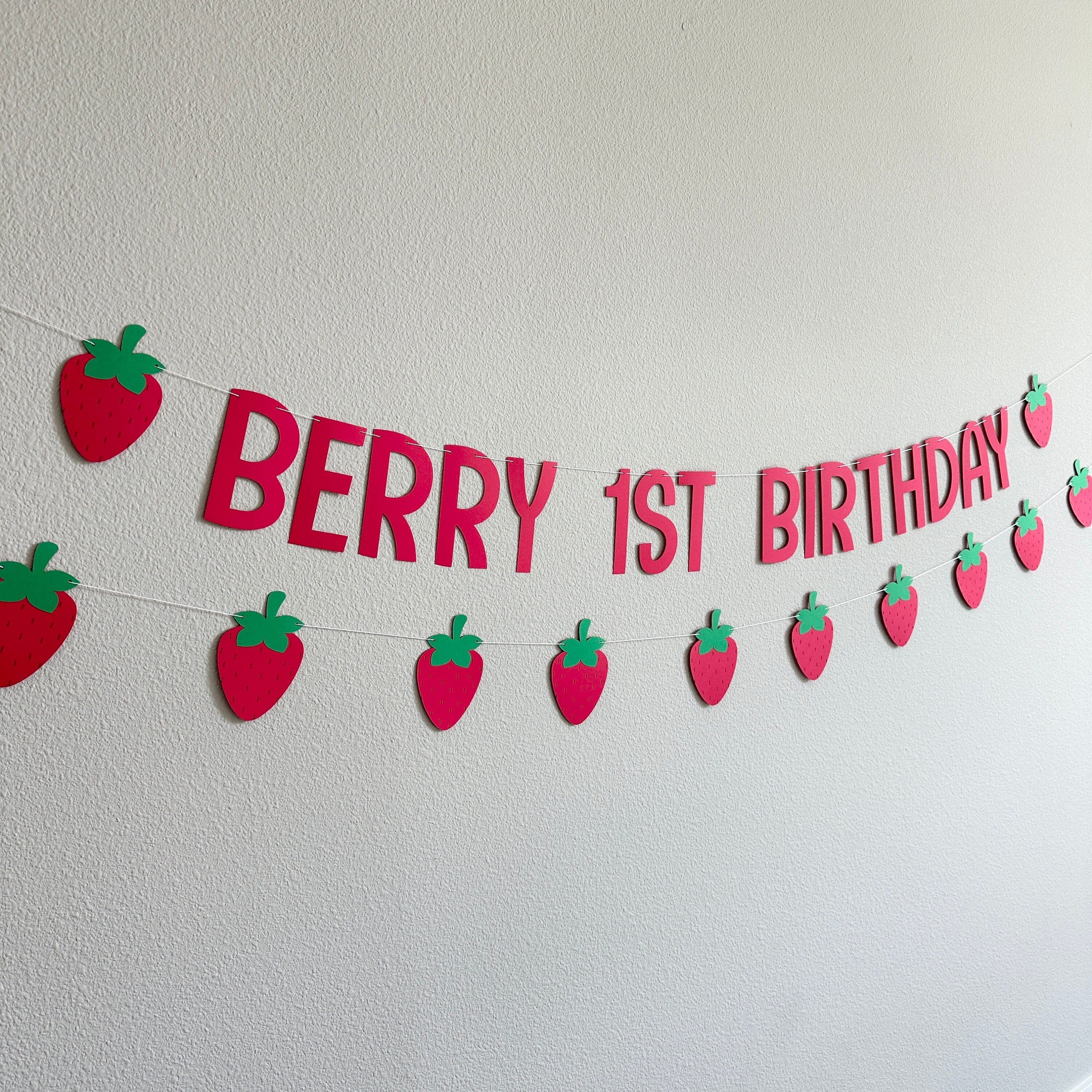 Berry 1st Birthday, Strawberry 1st Birthday, 1st Birthday Theme Ideas, First Birthday Party Decorations, Strawberry Birthday Party