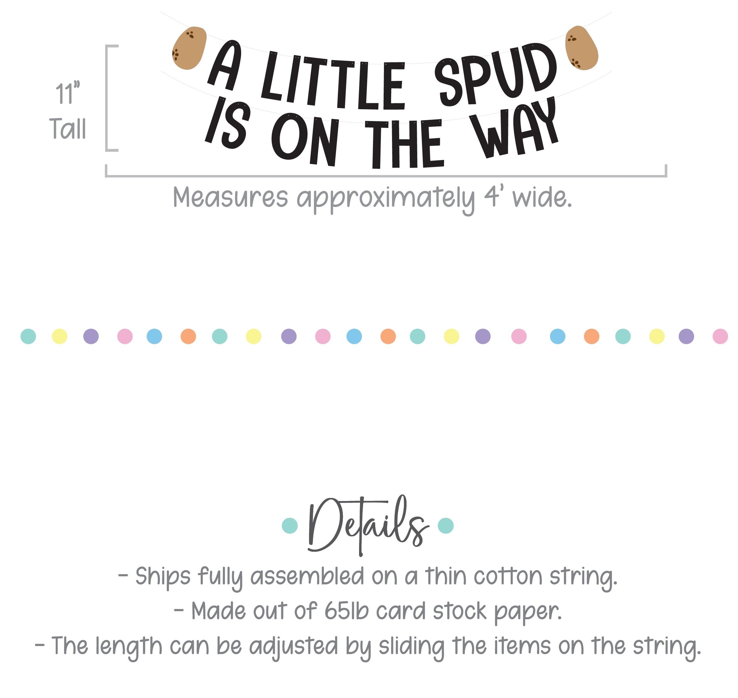 A Little Spud Is On The Way, Potato Baby Shower, Potato Themed Baby Shower, Baby Shower Theme Ideas, Funny Baby Shower