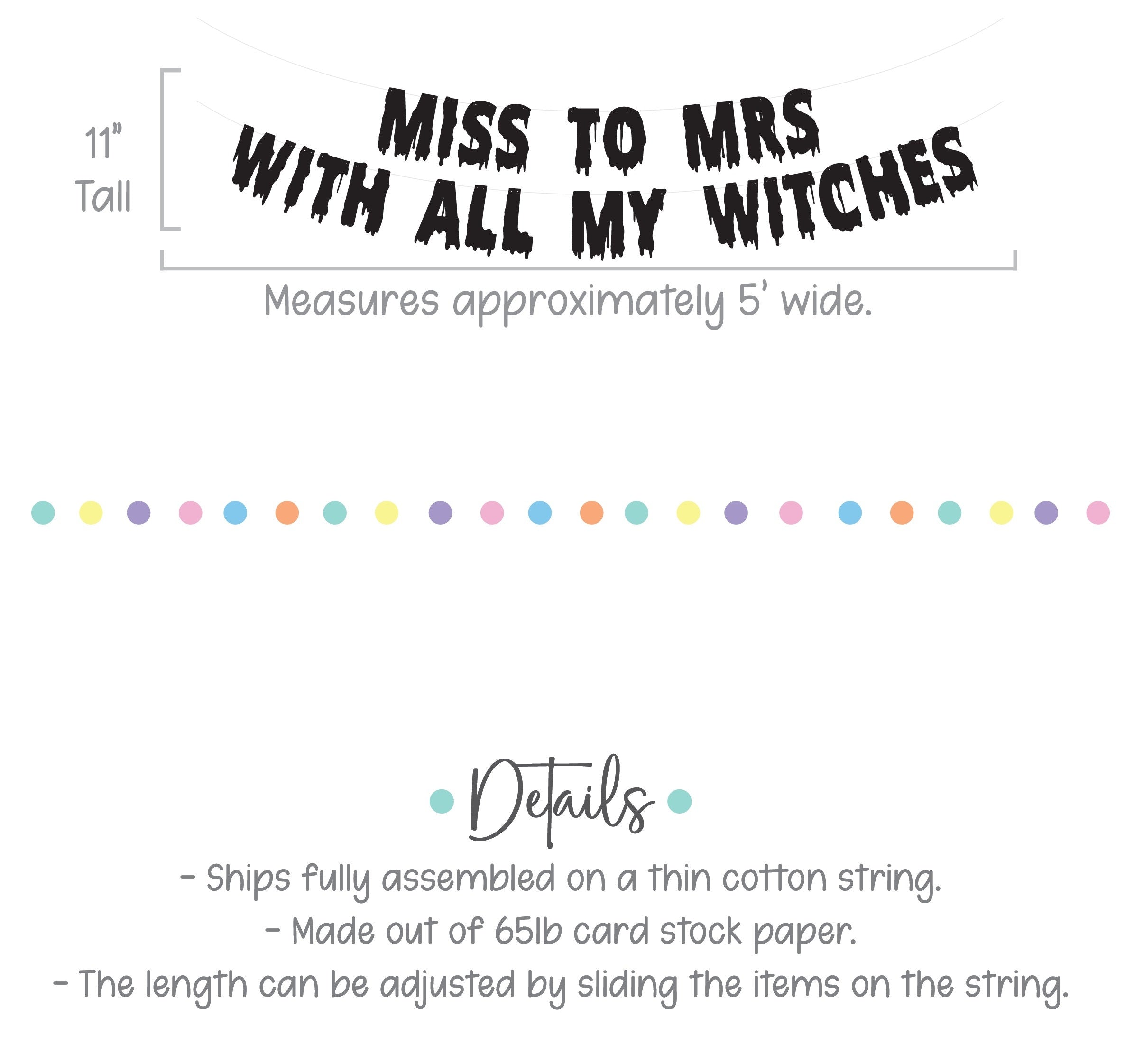 Miss To Mrs With All My Witches, Halloween Bridal Shower, Halloween Bachelorette Party, Bachelorette Party Theme Ideas