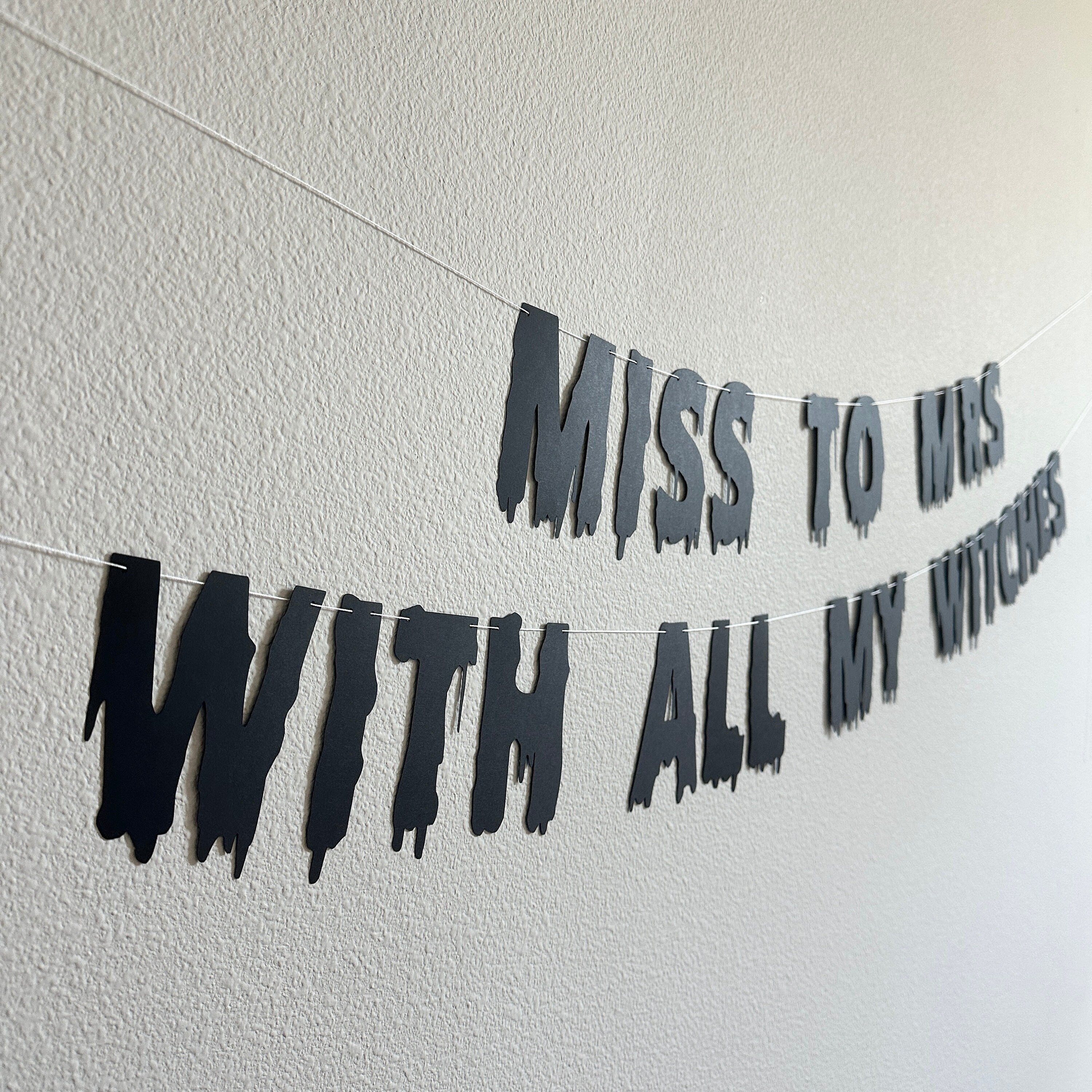 Miss To Mrs With All My Witches, Halloween Bridal Shower, Halloween Bachelorette Party, Bachelorette Party Theme Ideas