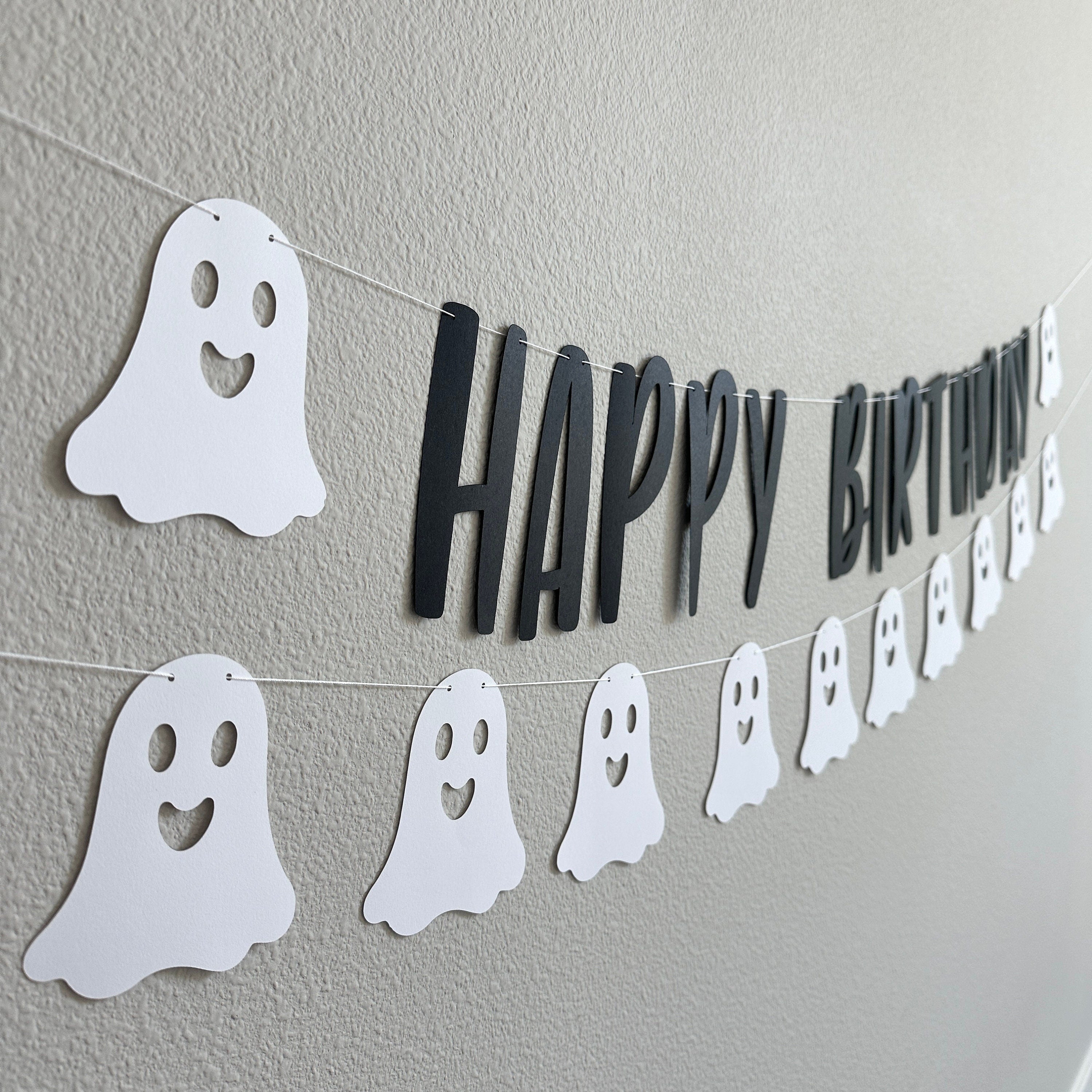 Ghost Happy Birthday Banner, Halloween Birthday Banner, October Birthday Banner, Ghost Decorations, Halloween Birthday Decorations