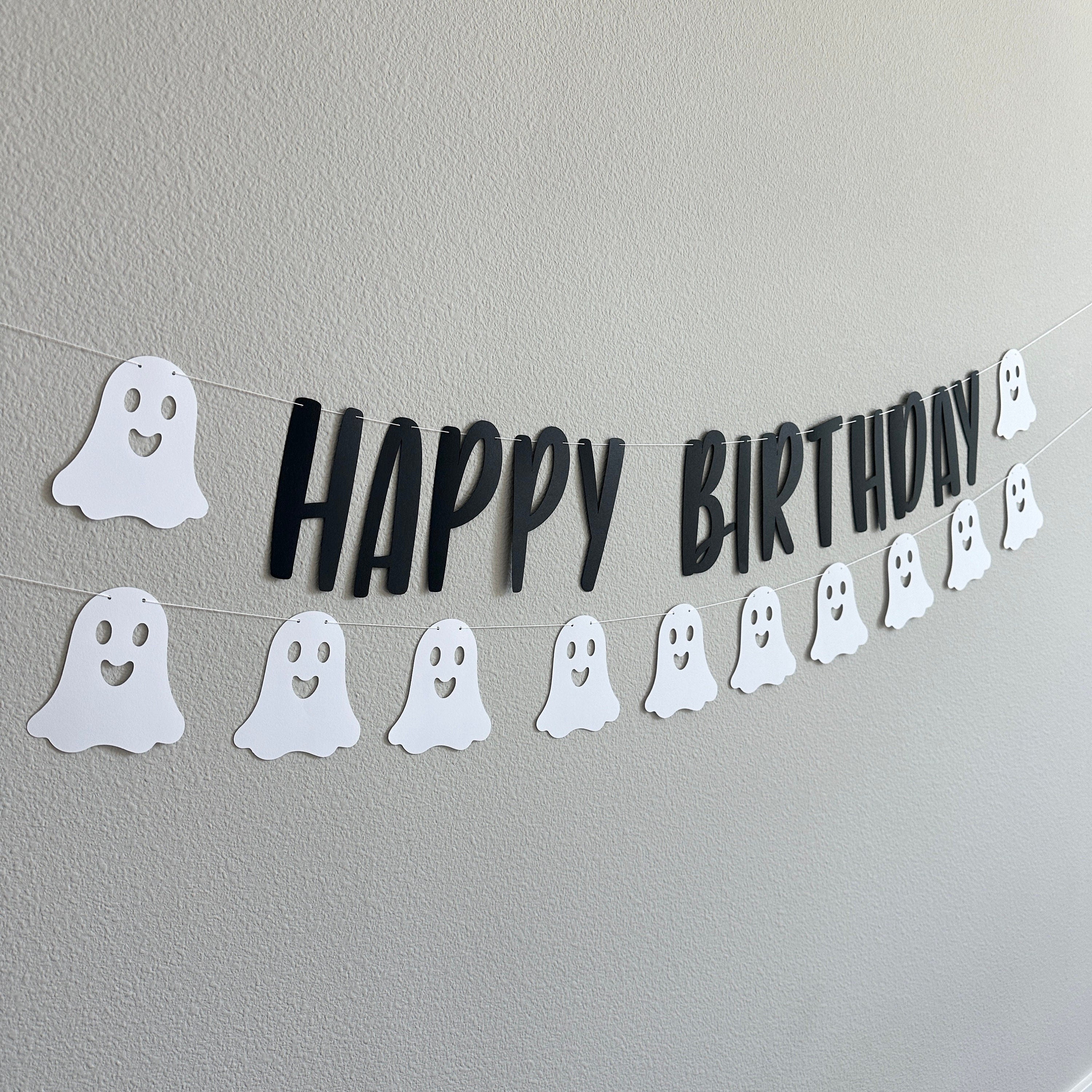 Ghost Happy Birthday Banner, Halloween Birthday Banner, October Birthday Banner, Ghost Decorations, Halloween Birthday Decorations
