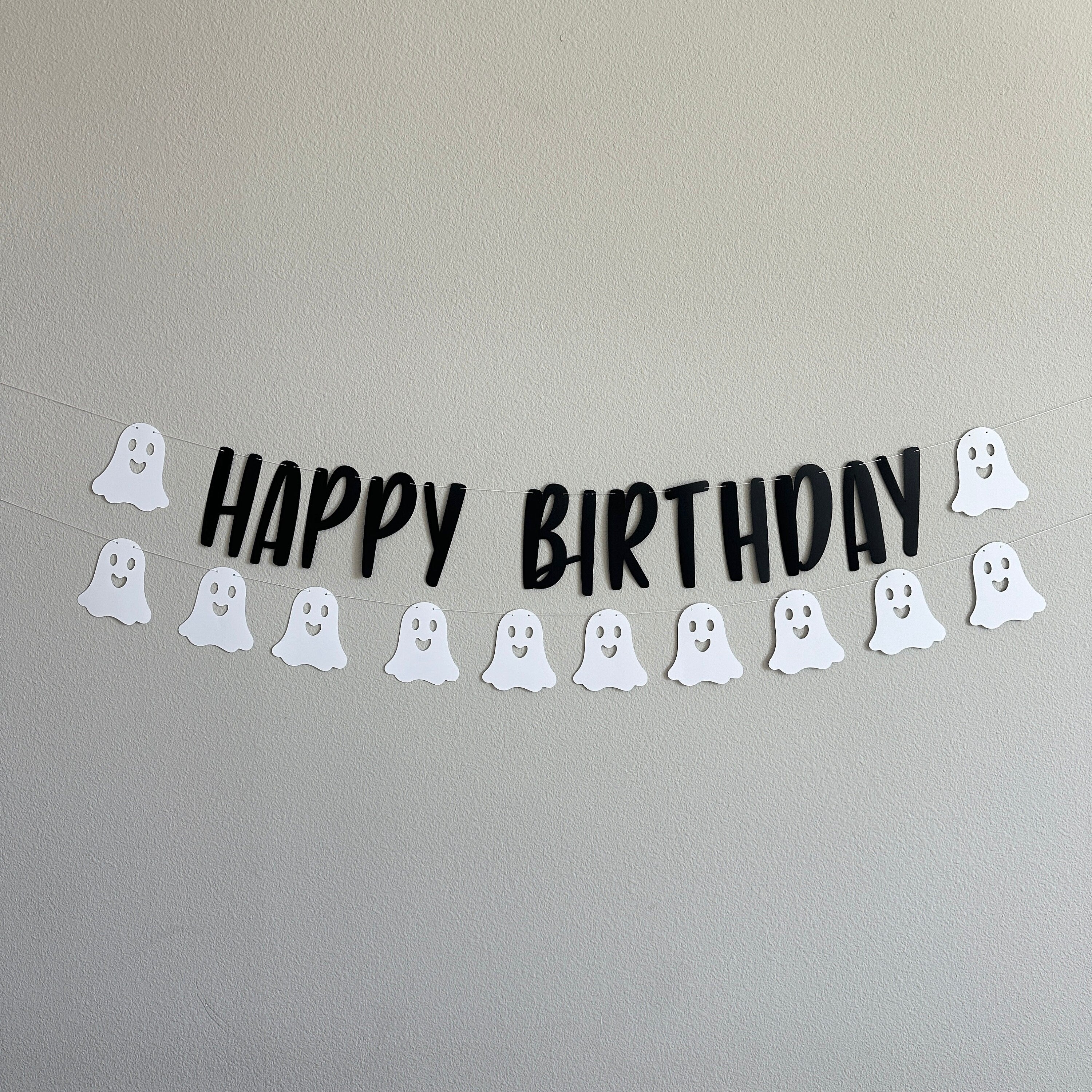 Ghost Happy Birthday Banner, Halloween Birthday Banner, October Birthday Banner, Ghost Decorations, Halloween Birthday Decorations