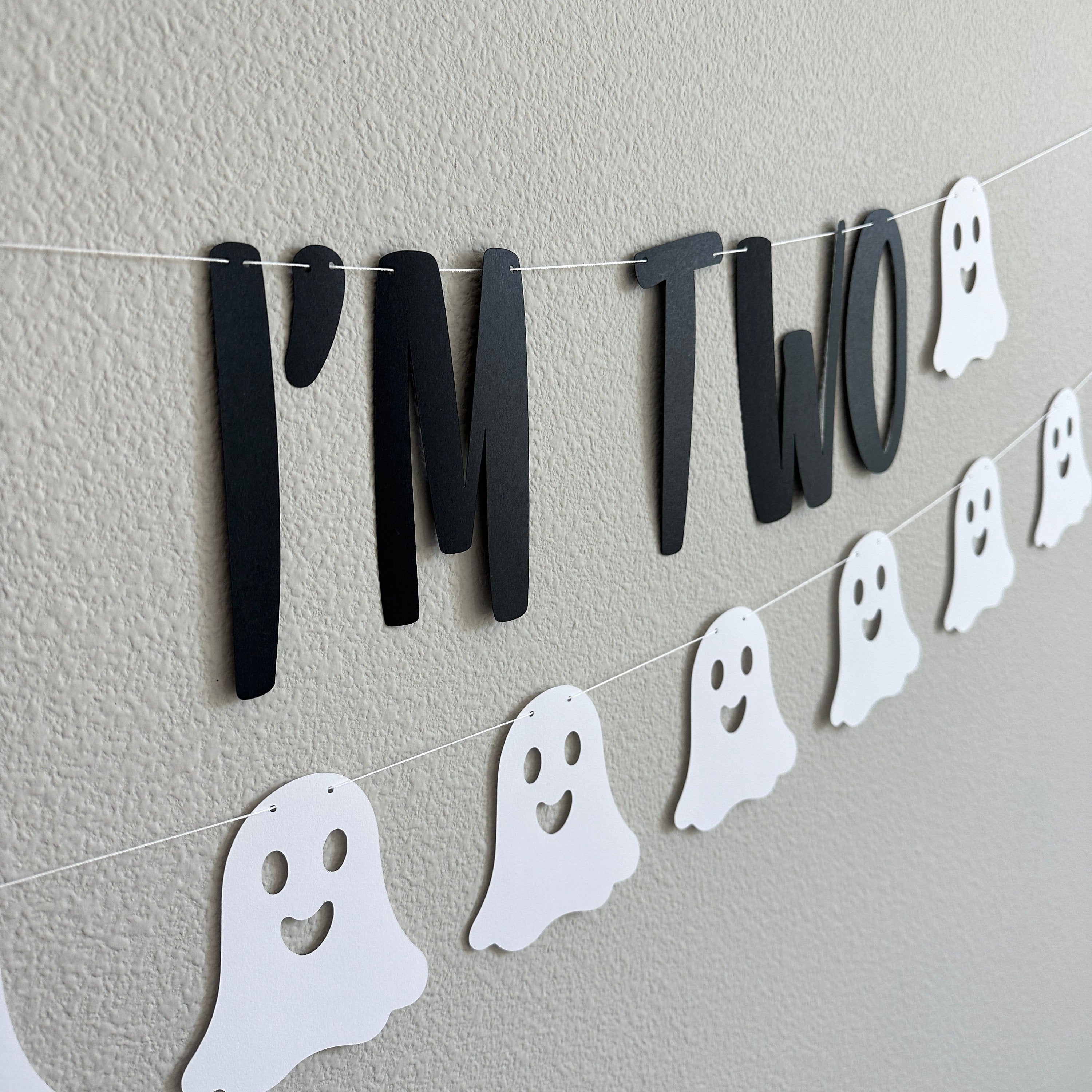 Boo I&#39;m Two, Boo I&#39;m Two Banner, 2nd Birthday, Halloween 2nd Birthday, October Second Birthday, Ghost Decorations