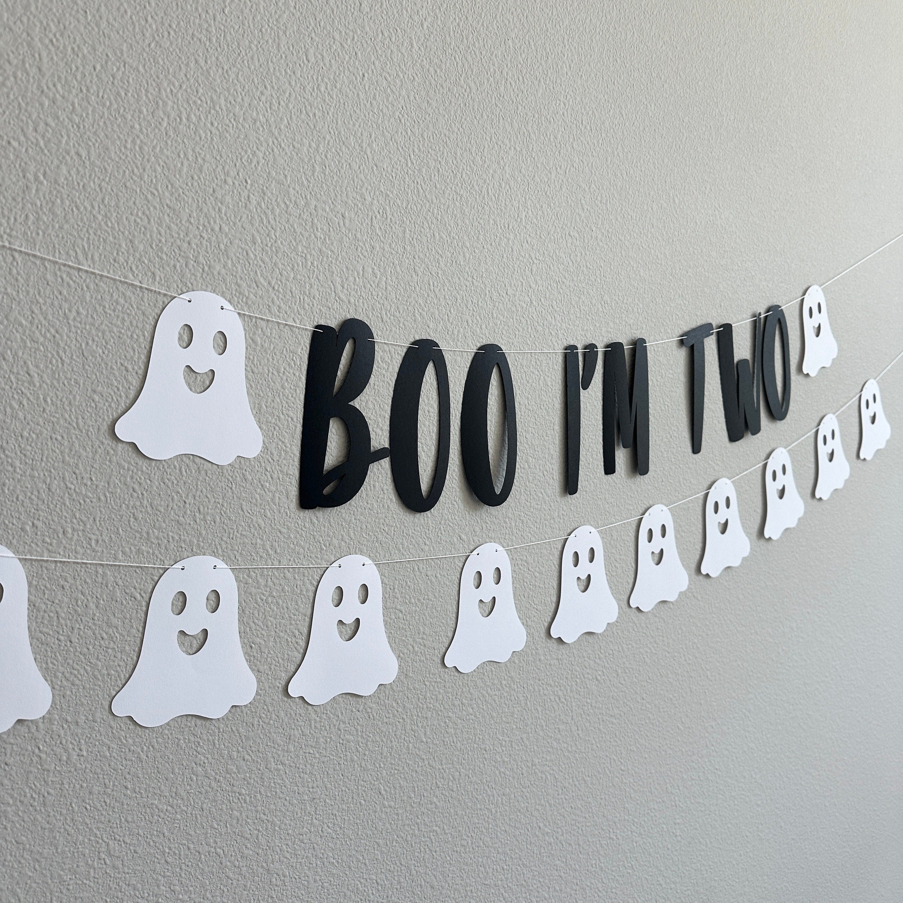Boo I&#39;m Two, Boo I&#39;m Two Banner, 2nd Birthday, Halloween 2nd Birthday, October Second Birthday, Ghost Decorations