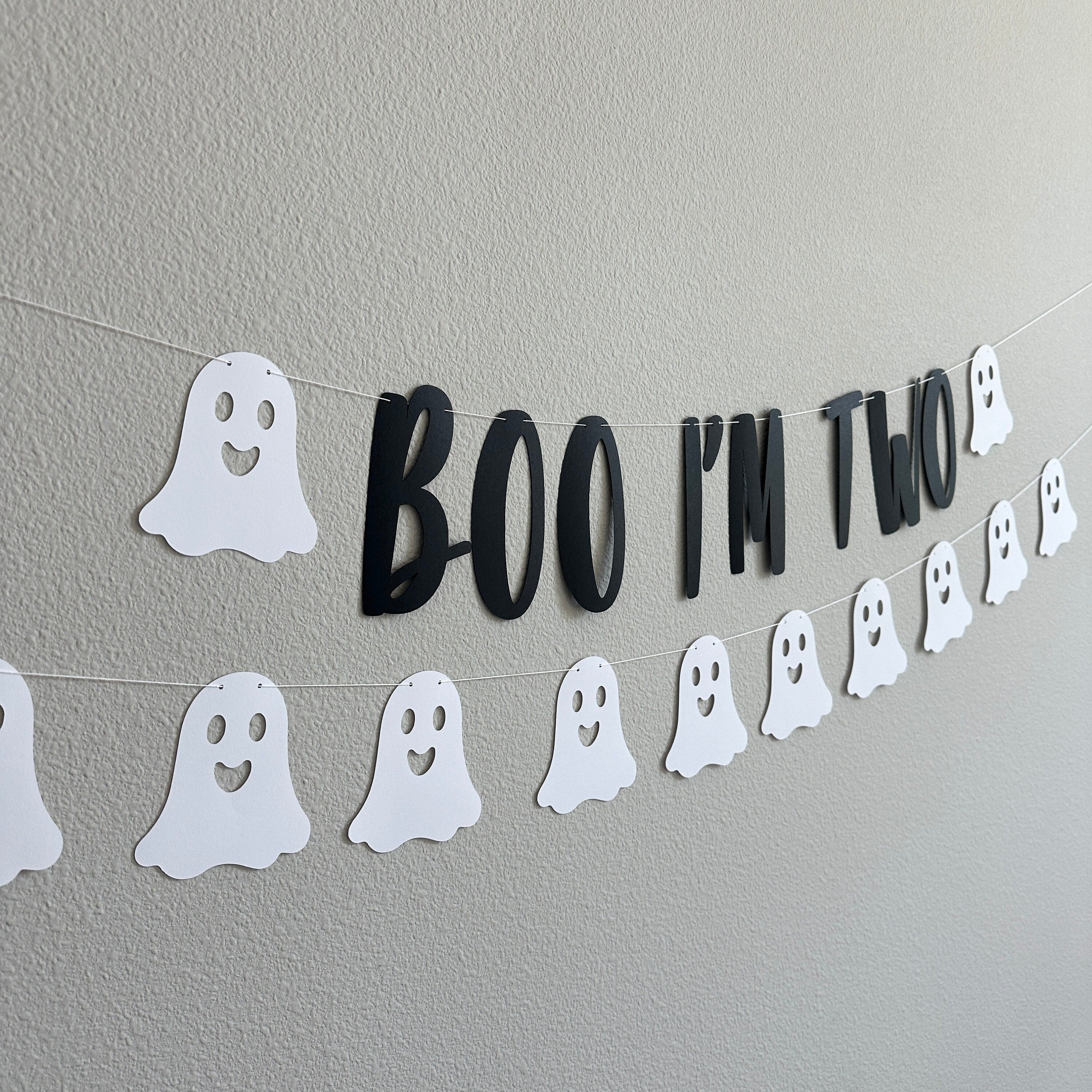 Boo I&#39;m Two, Boo I&#39;m Two Banner, 2nd Birthday, Halloween 2nd Birthday, October Second Birthday, Ghost Decorations