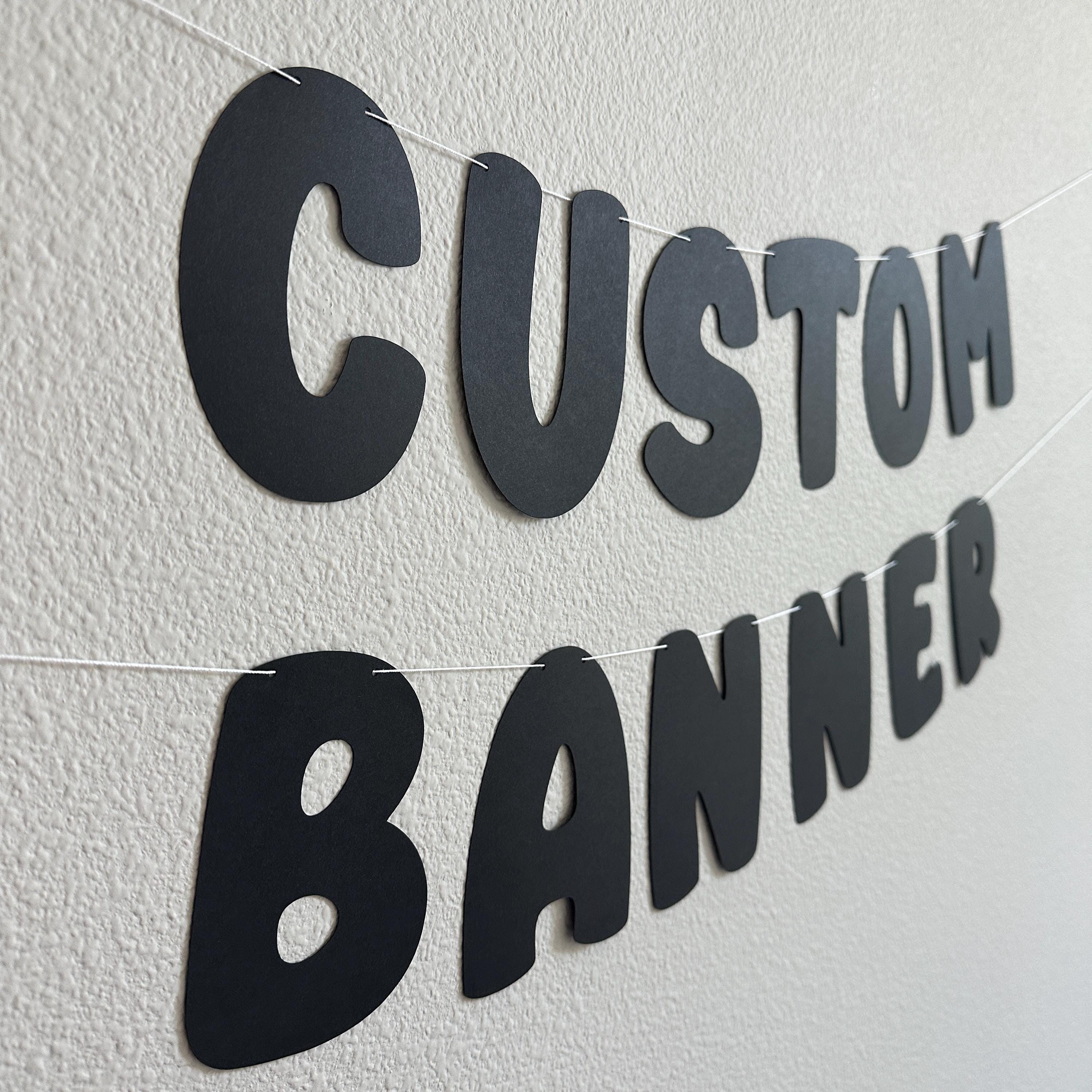 Custom Black Banner, Black Banner, Black Decorations, Black Party, Custom Banner, Personalized Black Banner