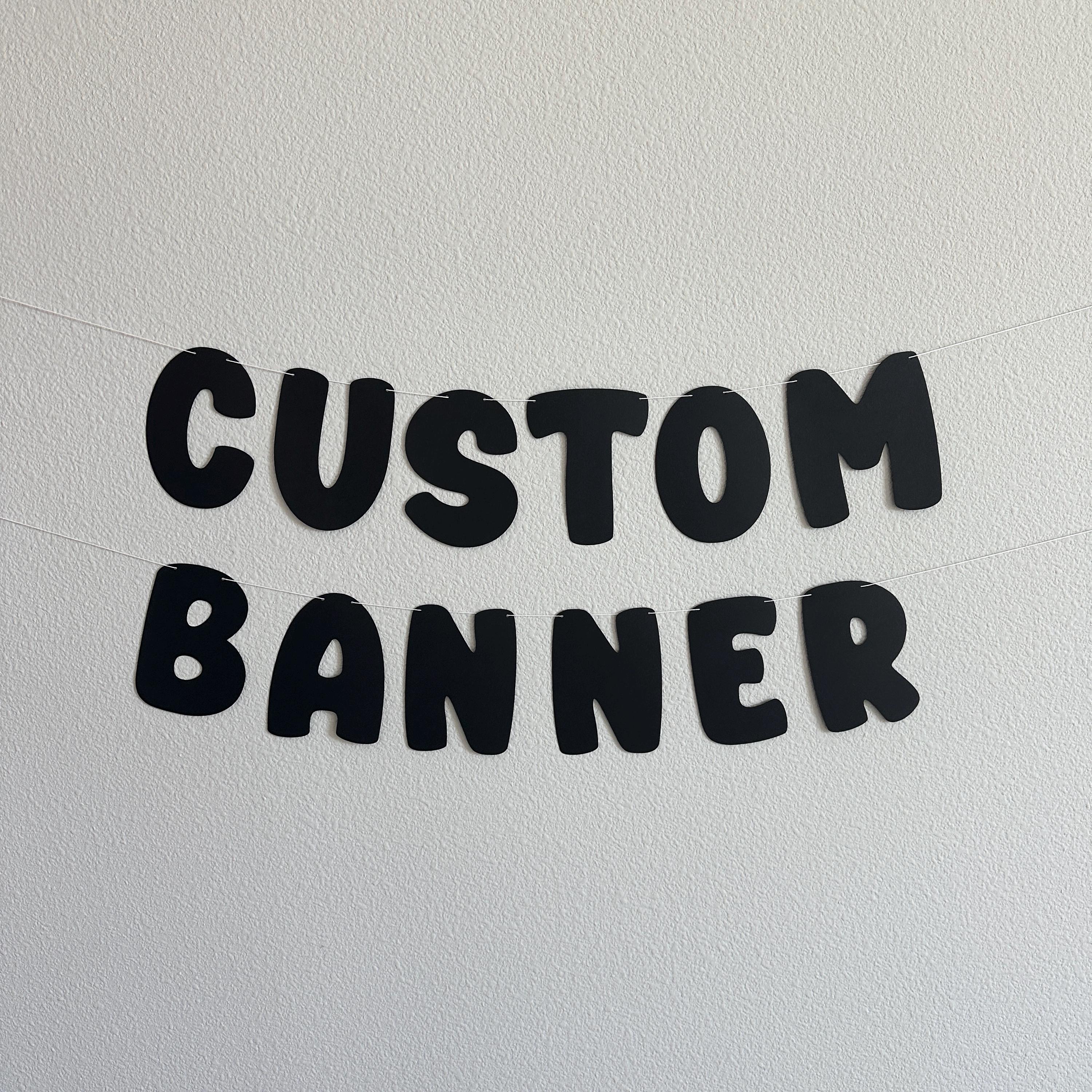 Custom Black Banner, Black Banner, Black Decorations, Black Party, Custom Banner, Personalized Black Banner