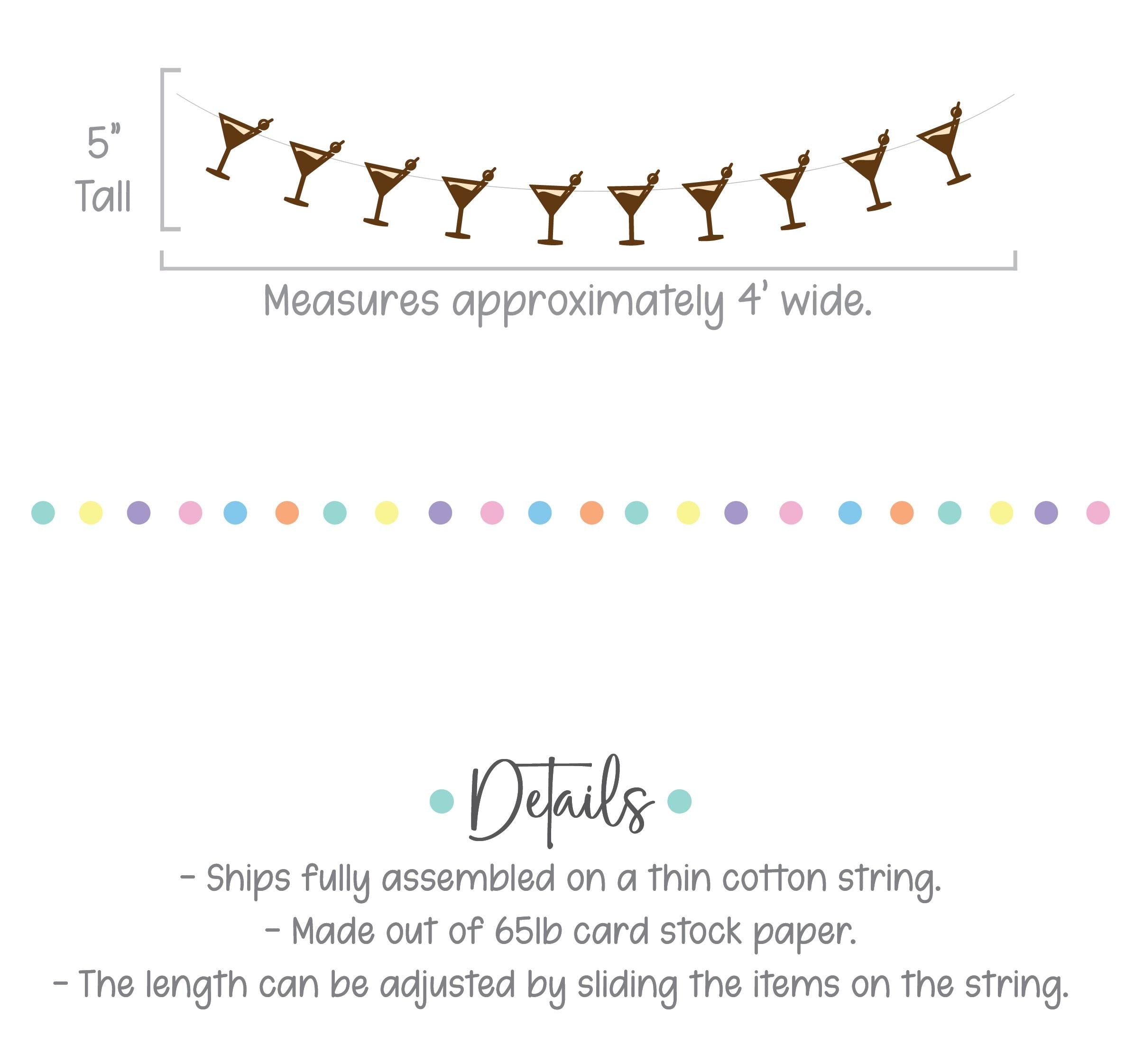 Fetch Me A Martini, Martini Decorations, Martini Themed Party Banner, Martini Backdrop, Martini Birthday Party Decorations