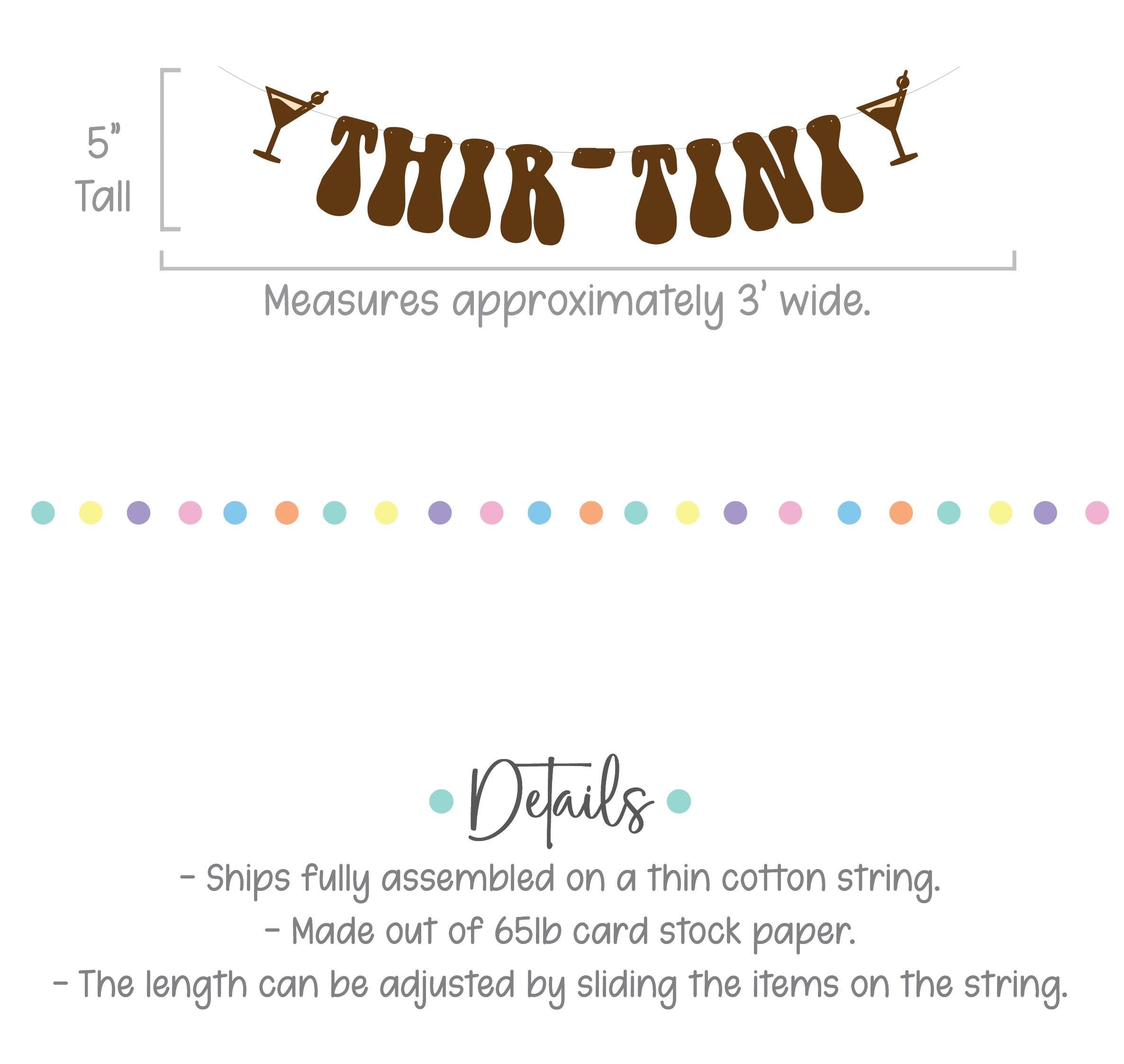 Thir-Tini, Thirtini Banner, 30th Birthday Ideas, Espresso Martini 30th Birthday Party, 30th Birthday Decorations, Thir-tini Banner