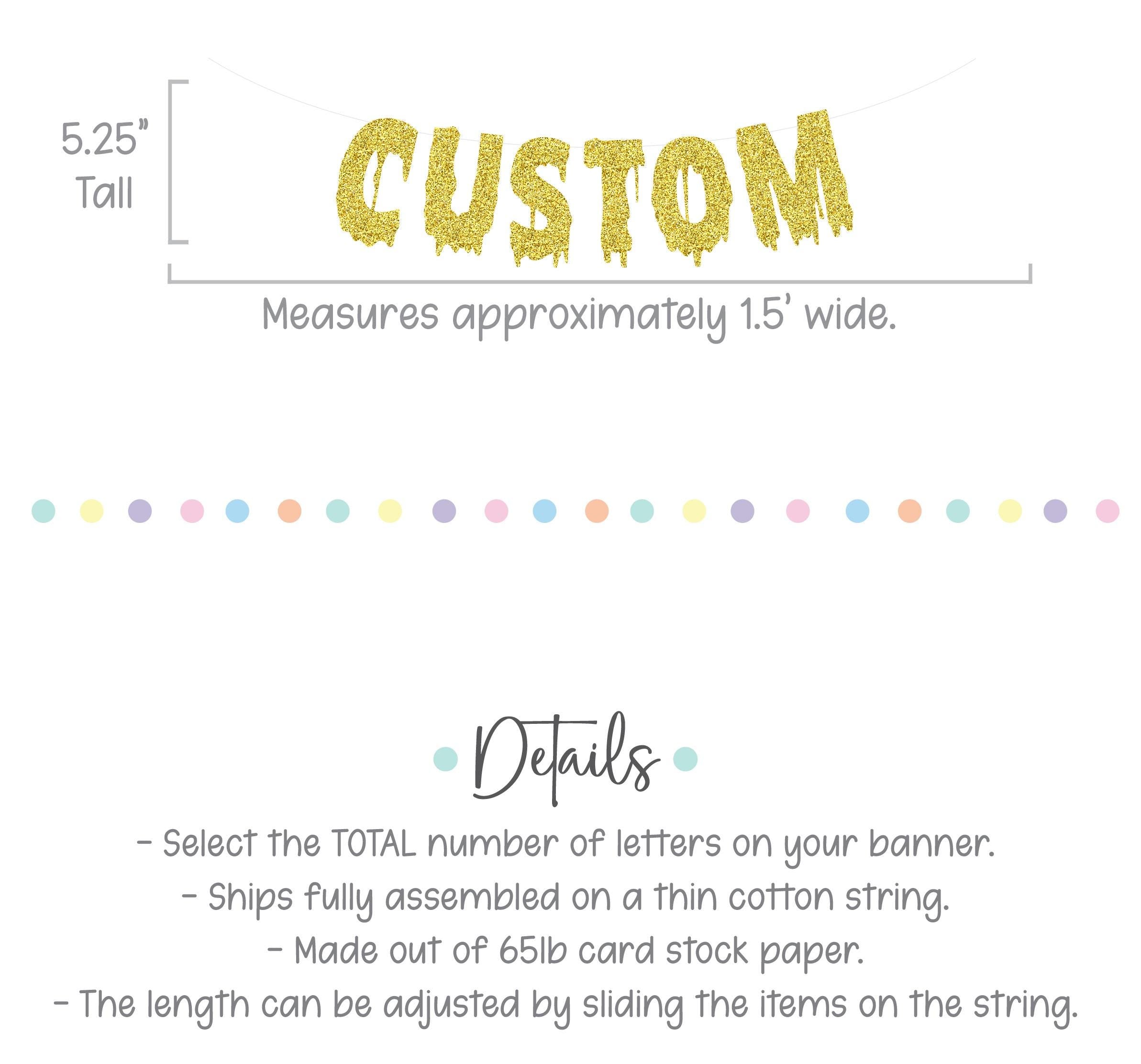 Custom Gold Banner, Gold Halloween Banner, Customizable Banner, Custom Halloween Font Banner, Melting Letters Font, Halloween