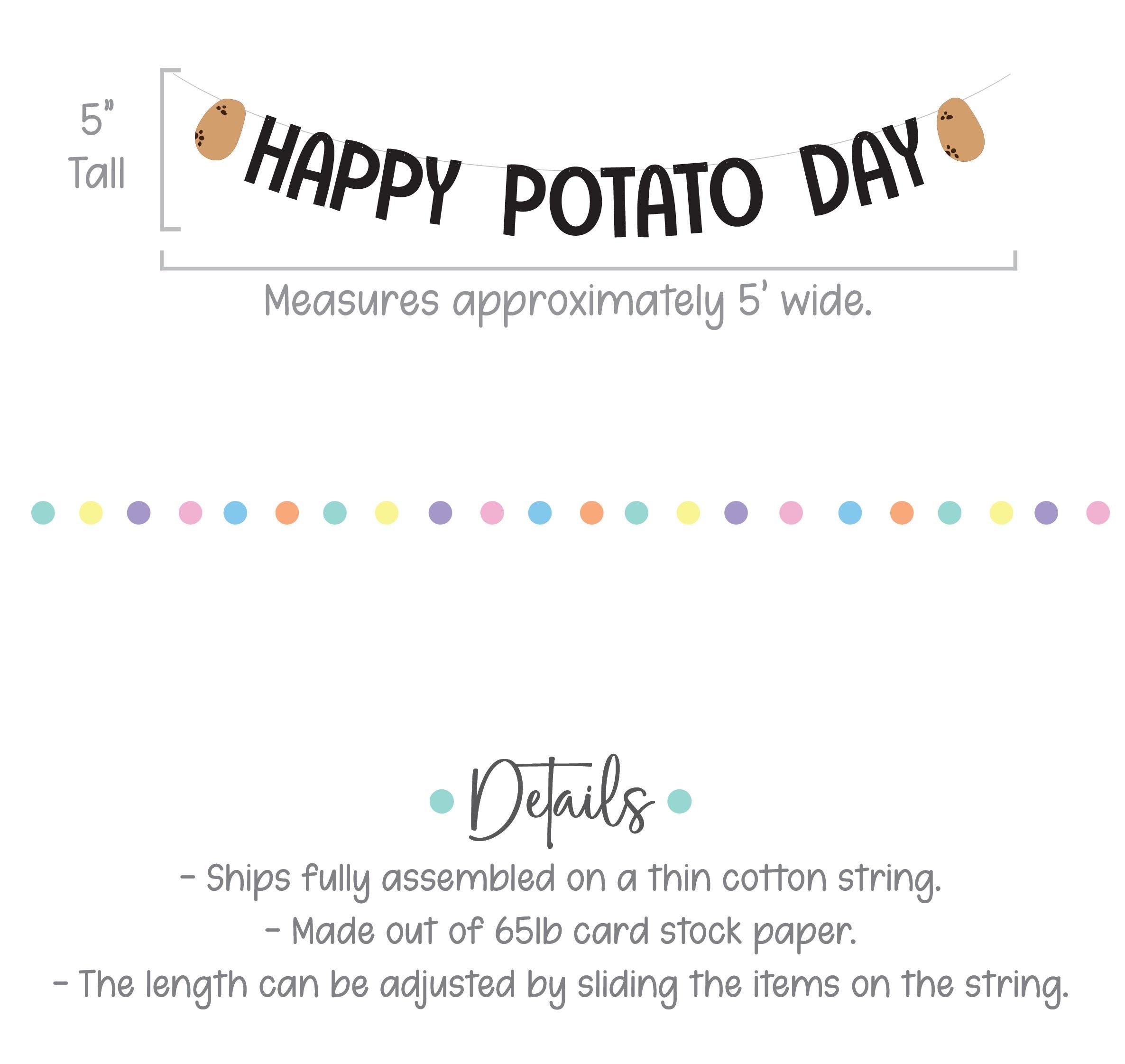 Happy Potato Day, Potato Day Decorations, Happy Potato Day Banner, Potato Celebration, Potato Party, Potato Theme
