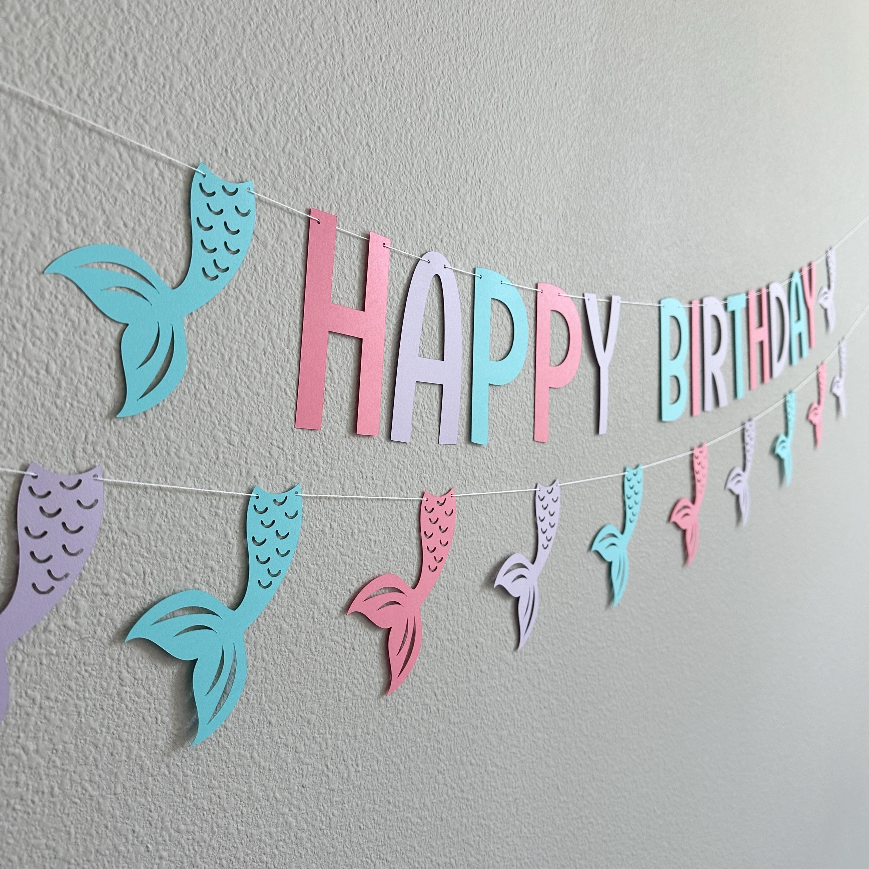 Mermaid Birthday Banner, Mermaid Happy Birthday, Mermaid Birthday Banner, Mermaid Birthday, Mermaid Party, Mermaid Decorations