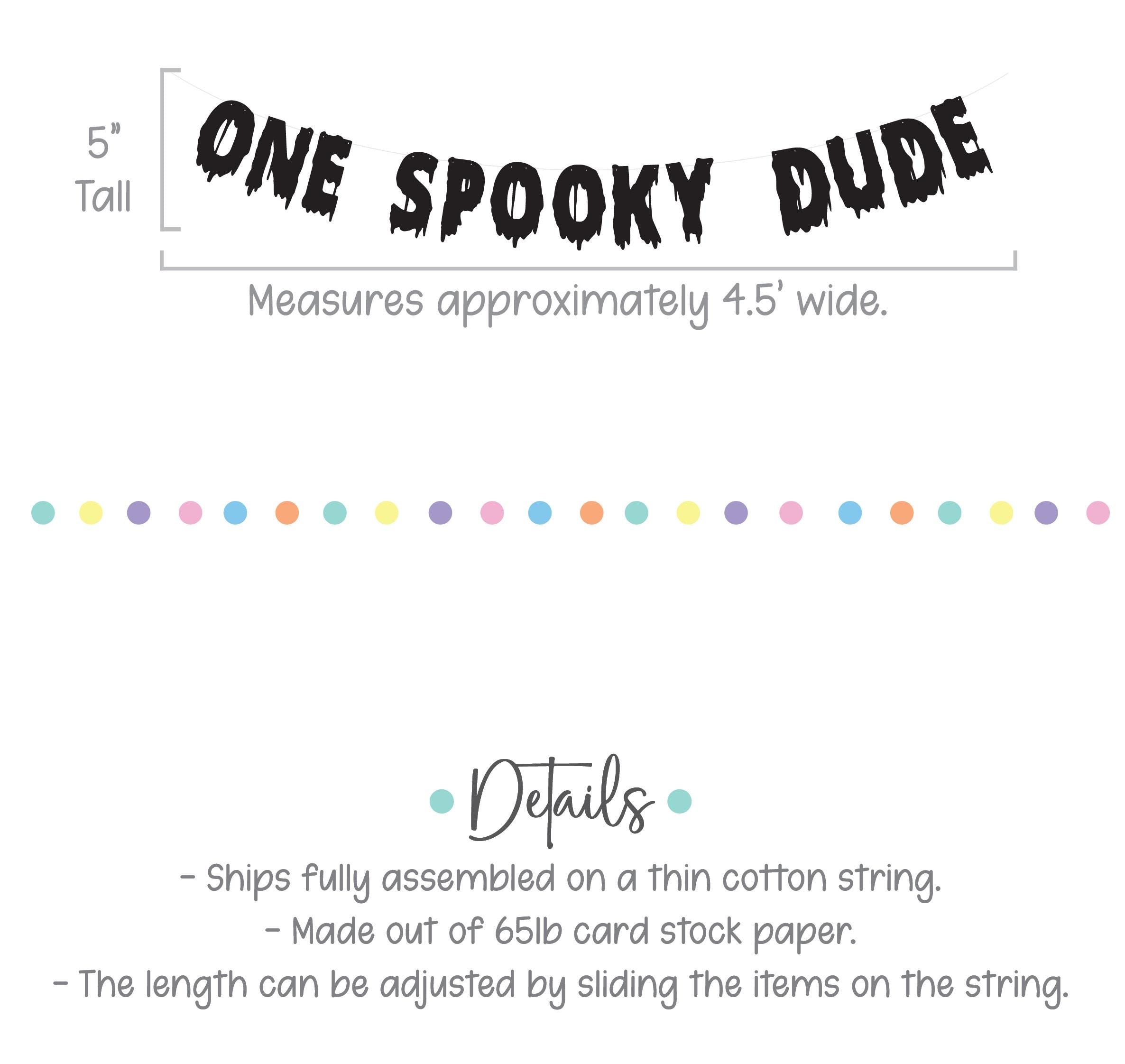 One Spooky Dude, Halloween Themed 1st Birthday Banner, October 1st Birthday Decorations, Spooky One, Boys 1st Birthday Theme Ideas