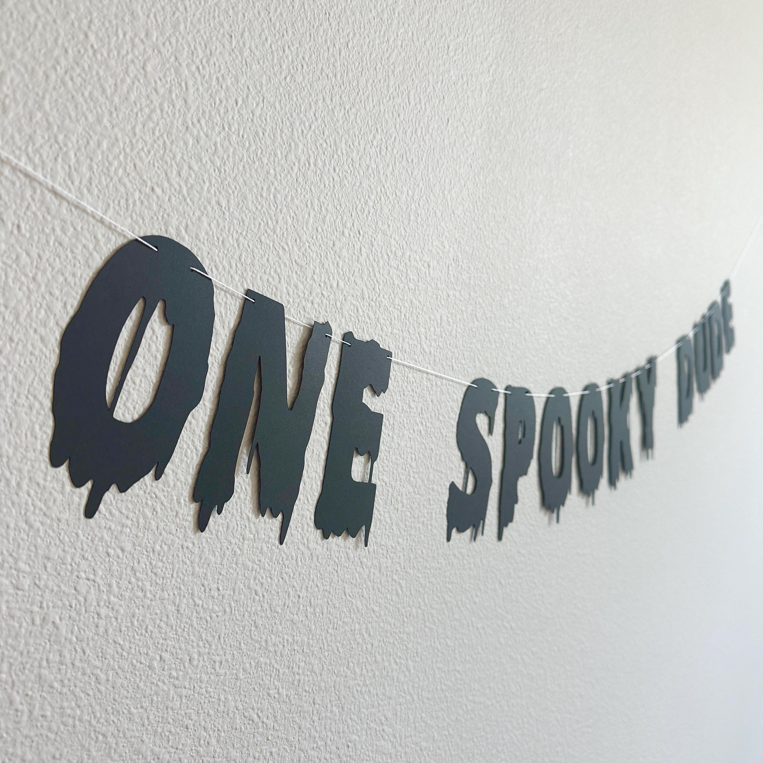 One Spooky Dude, Halloween Themed 1st Birthday Banner, October 1st Birthday Decorations, Spooky One, Boys 1st Birthday Theme Ideas