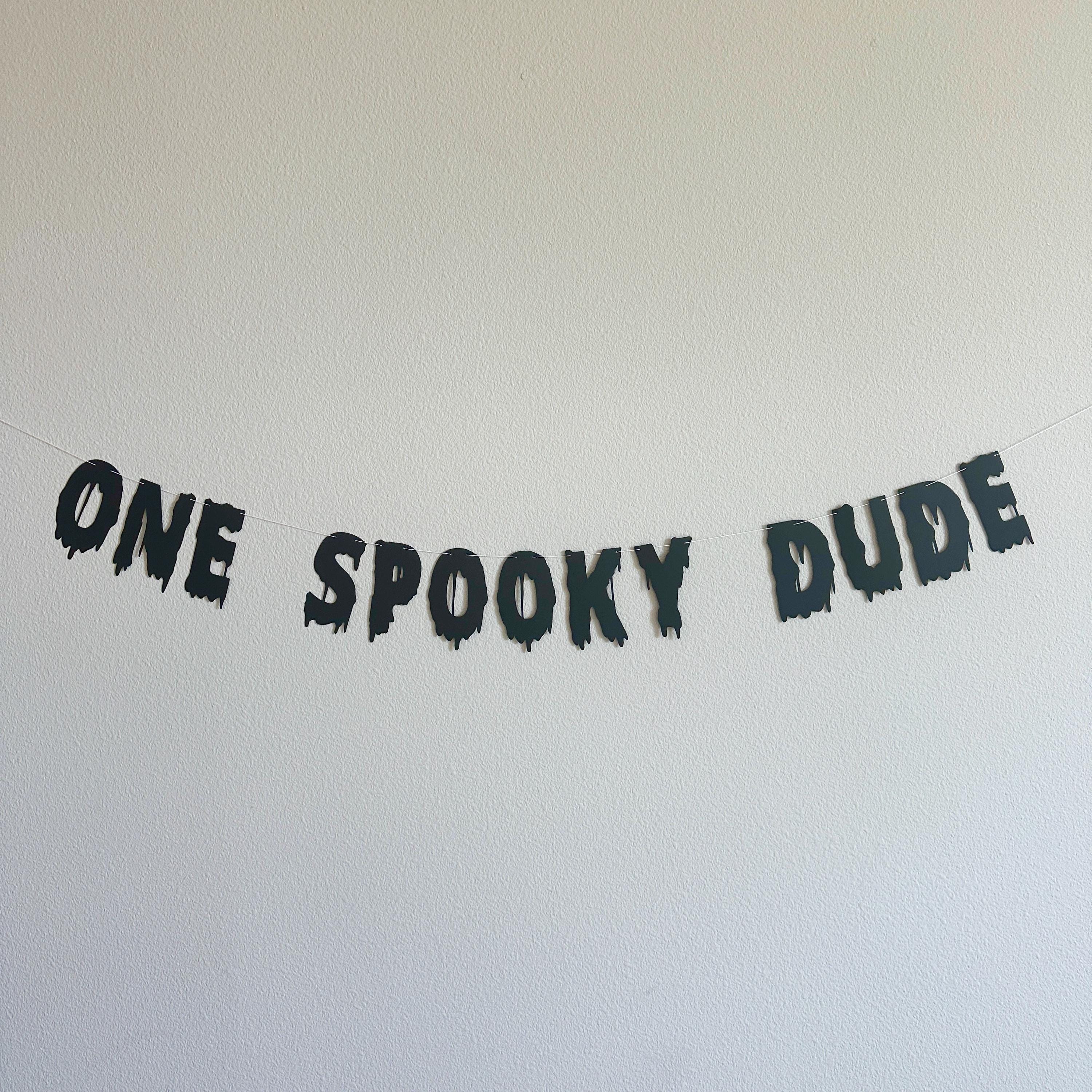 One Spooky Dude, Halloween Themed 1st Birthday Banner, October 1st Birthday Decorations, Spooky One, Boys 1st Birthday Theme Ideas
