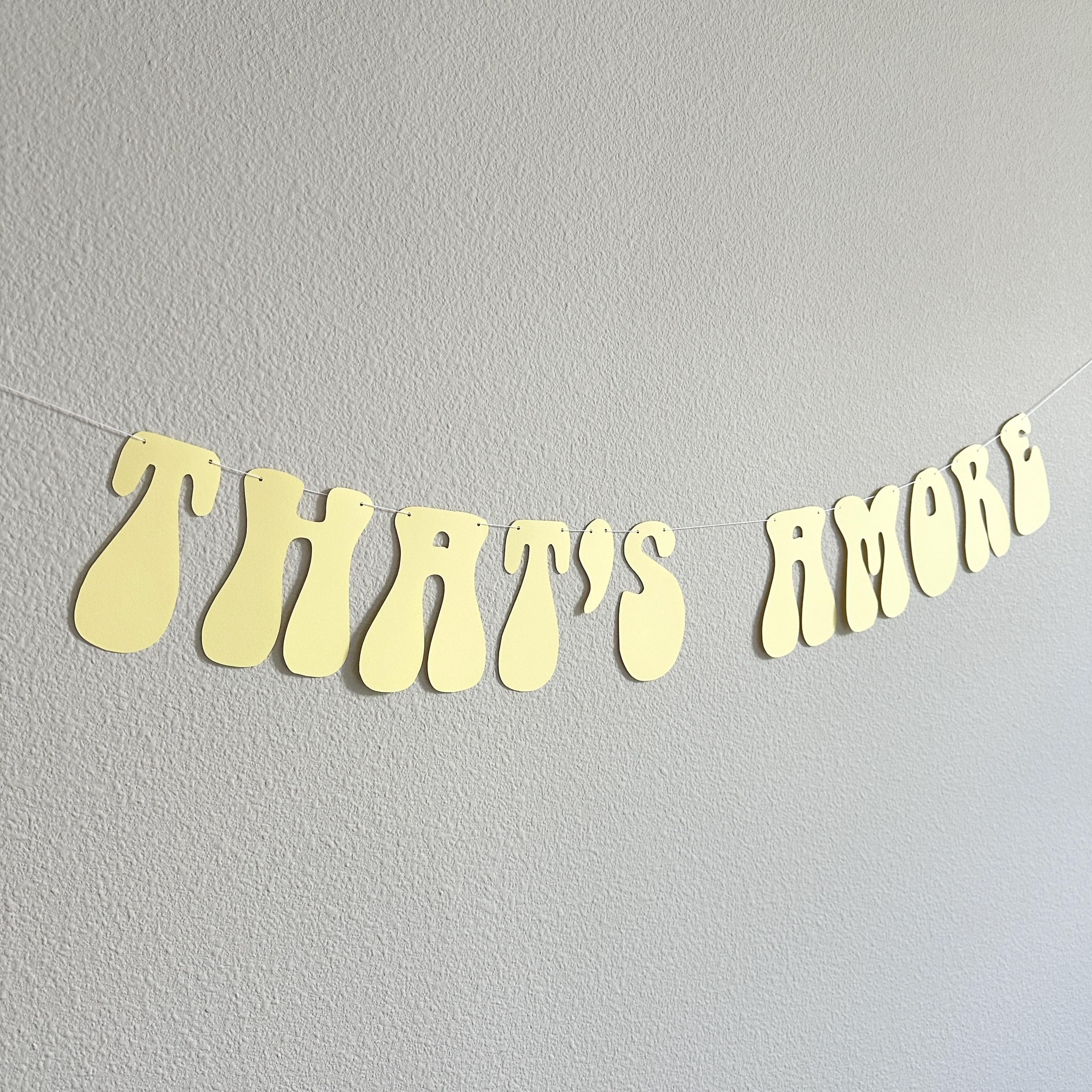 That&#39;s Amore, Pastel Yellow That&#39;s Amore Banner, That&#39;s Amore Decorations, Pastel Yellow Wedding Decorations, Bachelorette Decorations