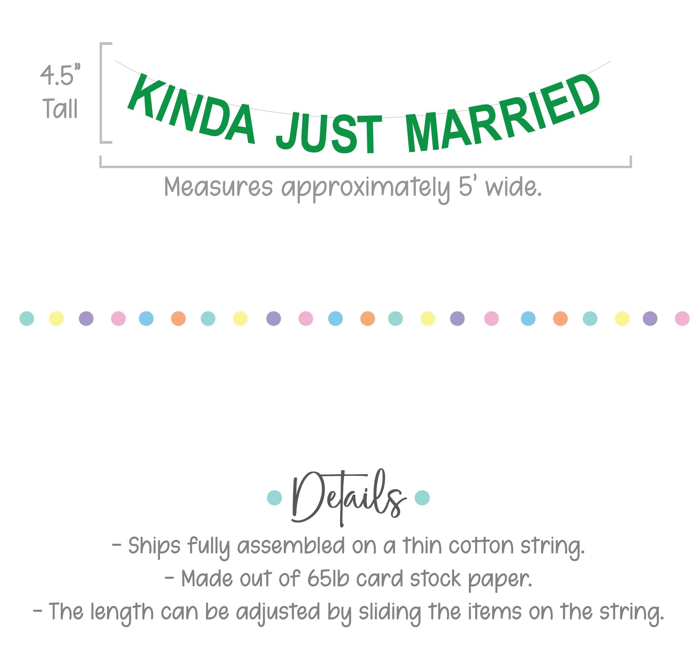 Kinda Just Married, Kinda Just Married Banner, Kinda Just Married Decorations, Wedding Banner, Wedding Decoration Ideas