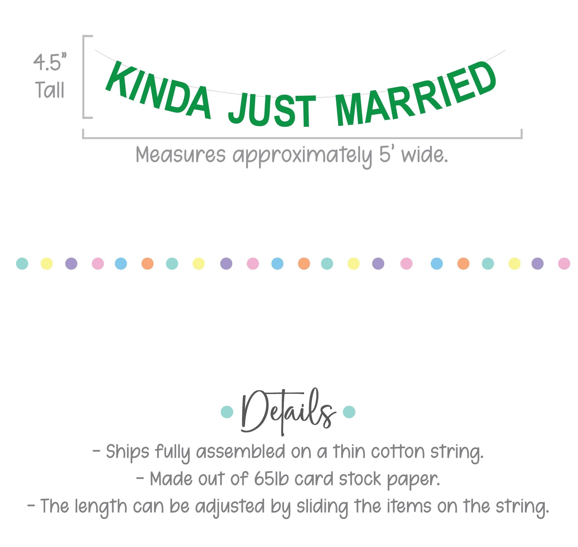 Kinda Just Married, Kinda Just Married Banner, Kinda Just Married Decorations, Wedding Banner, Wedding Decoration Ideas