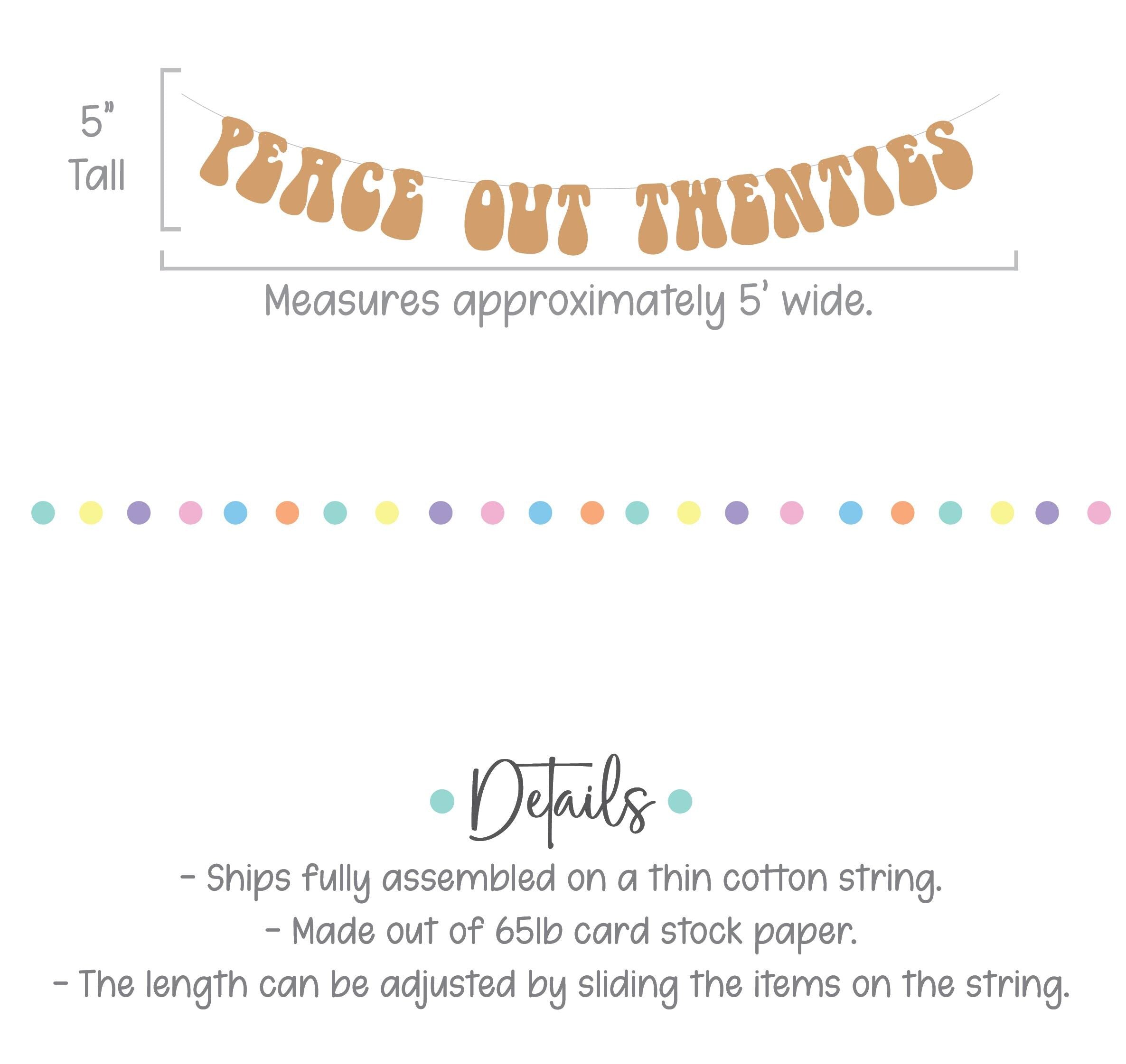 Peace Out Twenties, Peace Out Twenties Banner, 30th Birthday Decorations, 30th Birthday Party Theme Ideas, 30th Birthday Celebration