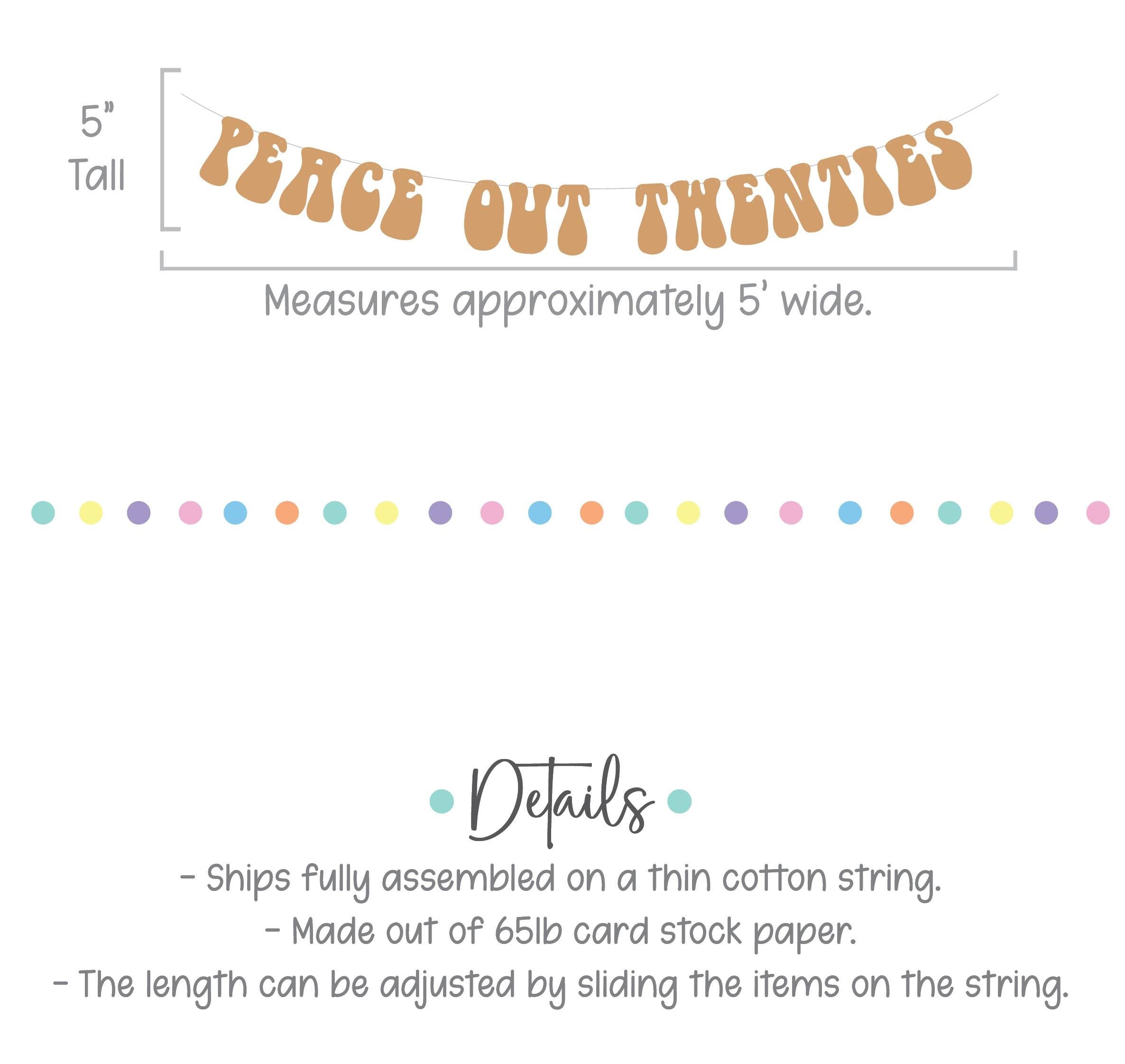 Peace Out Twenties, Peace Out Twenties Banner, 30th Birthday Decorations, 30th Birthday Party Theme Ideas, 30th Birthday Celebration