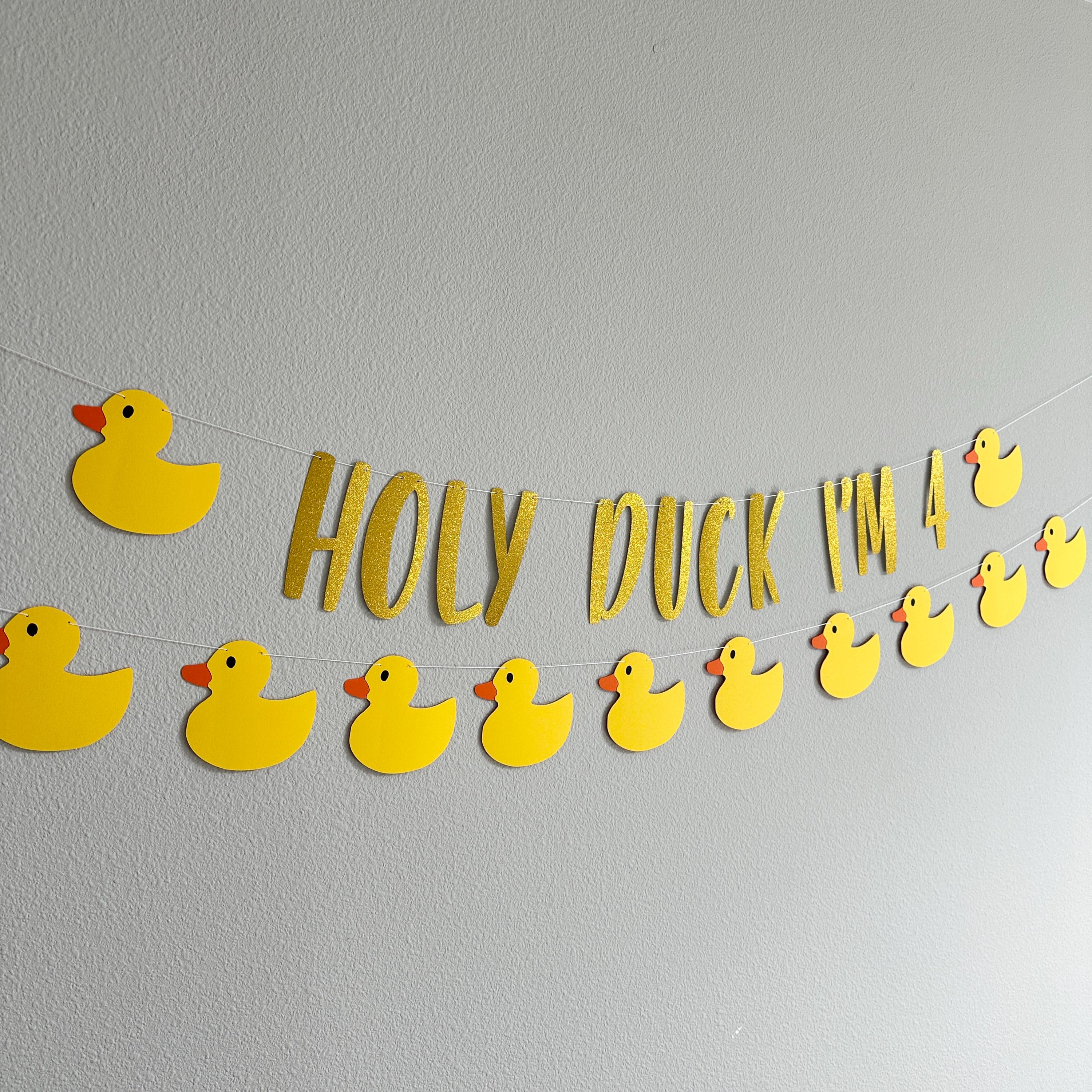 Holy Duck I&#39;m 4, Duck 4th Birthday, Duck Decorations, Duck Birthday, 4th birthday Theme Ideas, Duck 4th Birthday Party Decorations