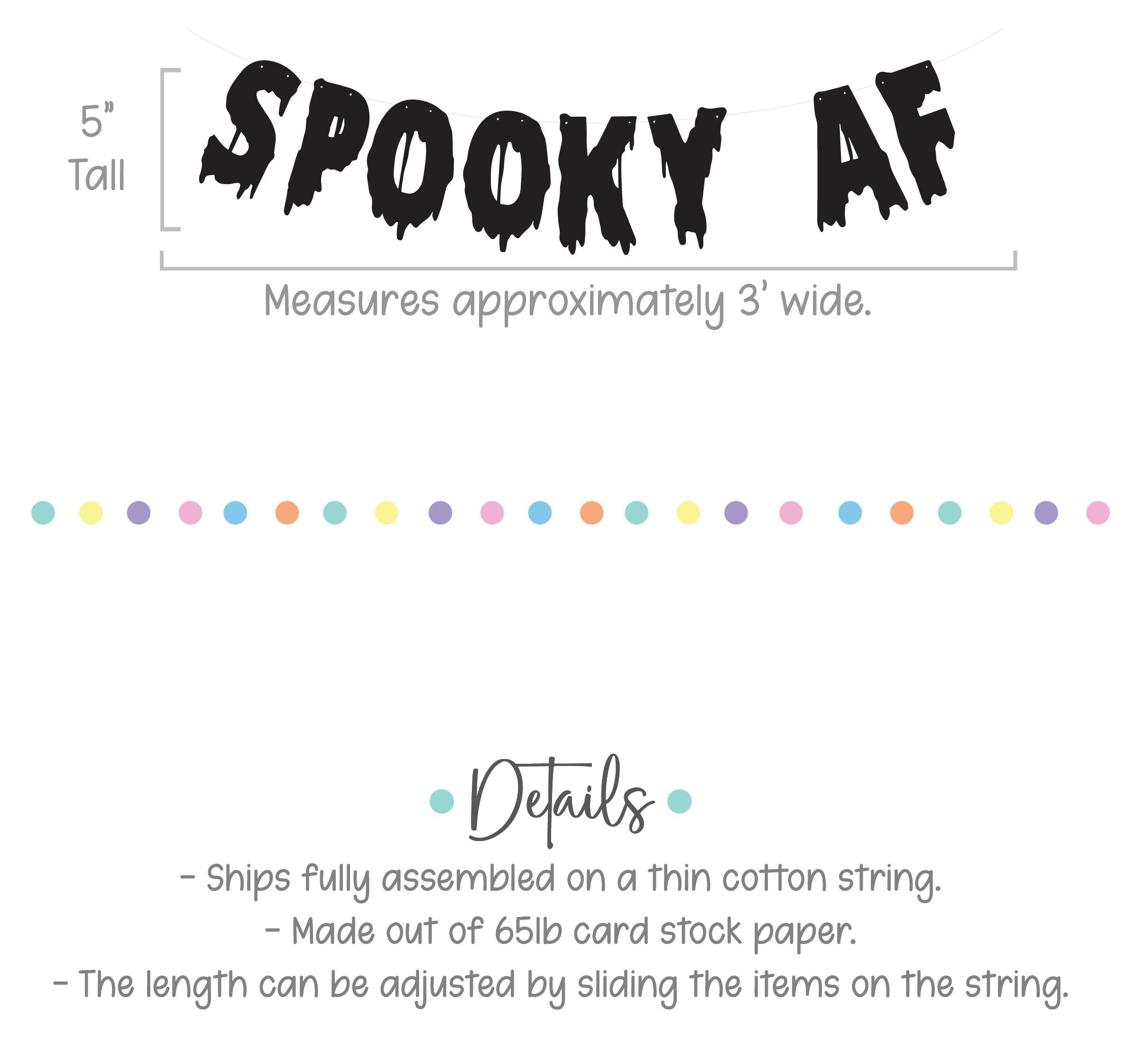 Spooky AF, Spooky AF Banner,  Spooky Banner, Trendy Halloween Banner, Trendy Halloween Decorations, Halloween Party, Halloween Decor
