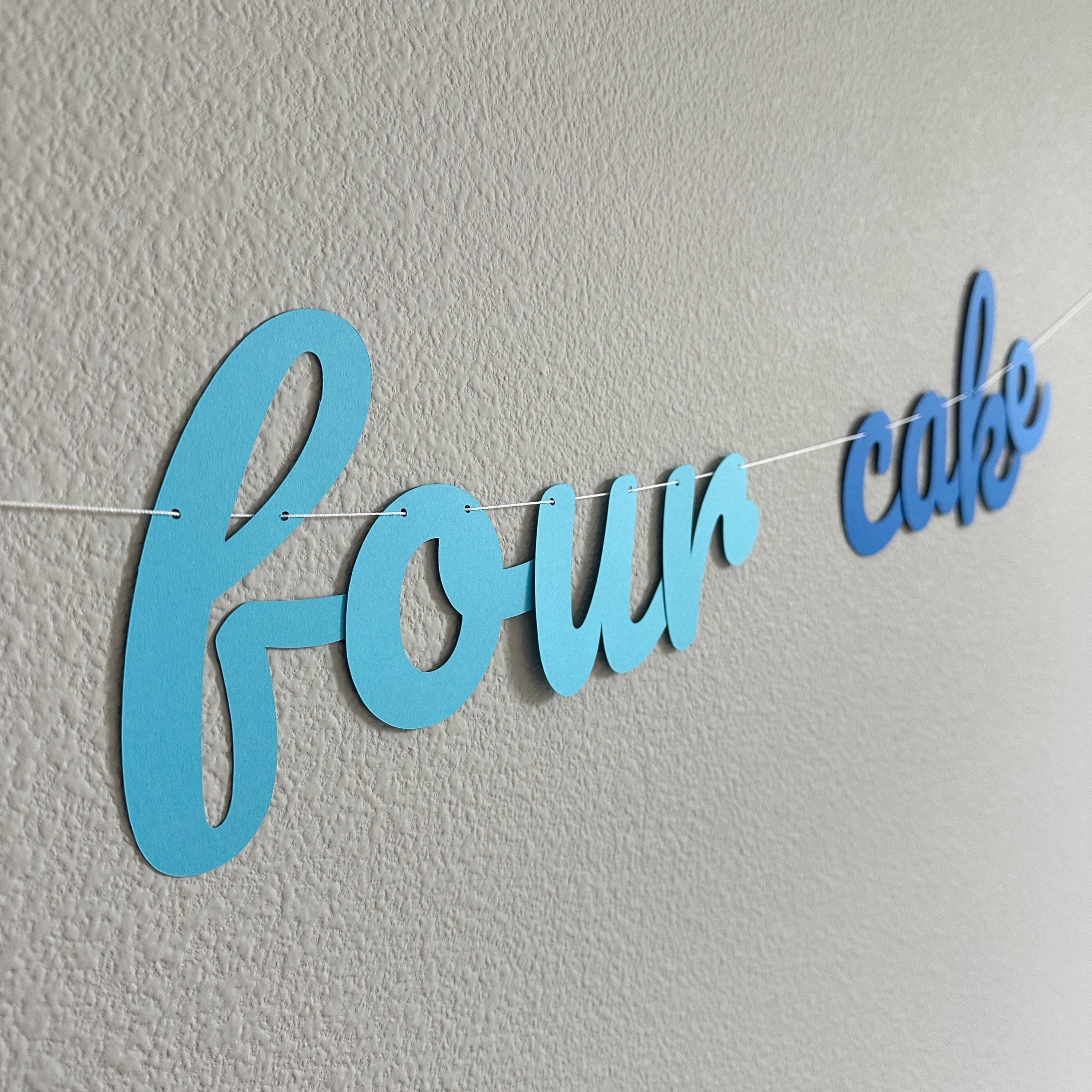 Time Four Cake, 4th Birthday Party Ideas, Blue 4th Birthday Decorations, Time Four Cake Banner, It&#39;s Time Four Cake