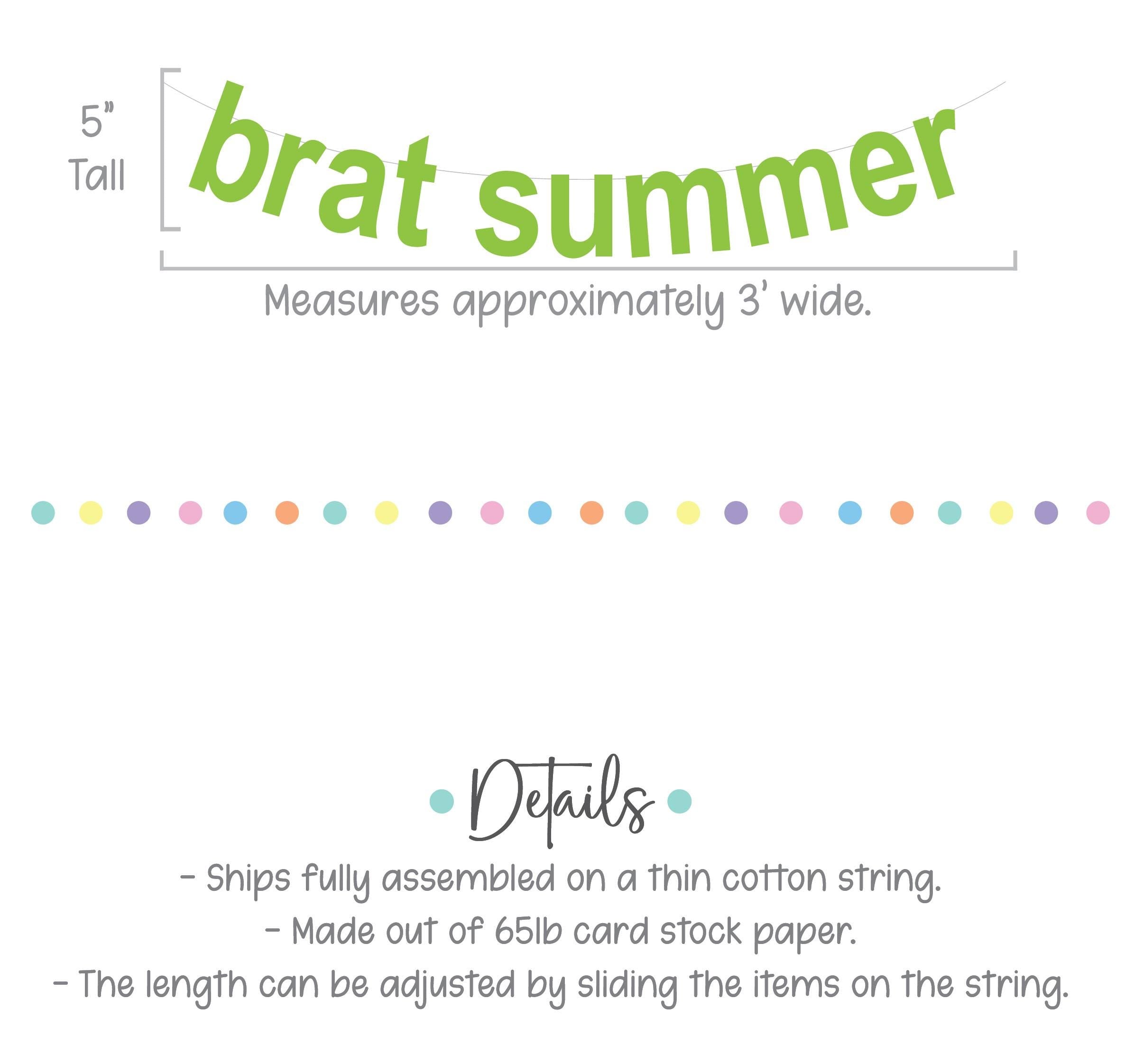 Brat Summer, Brat Summer Banner, Brat Summer Decorations, Brat Party, Brat Theme Decorations, Brat Summer Birthday Party