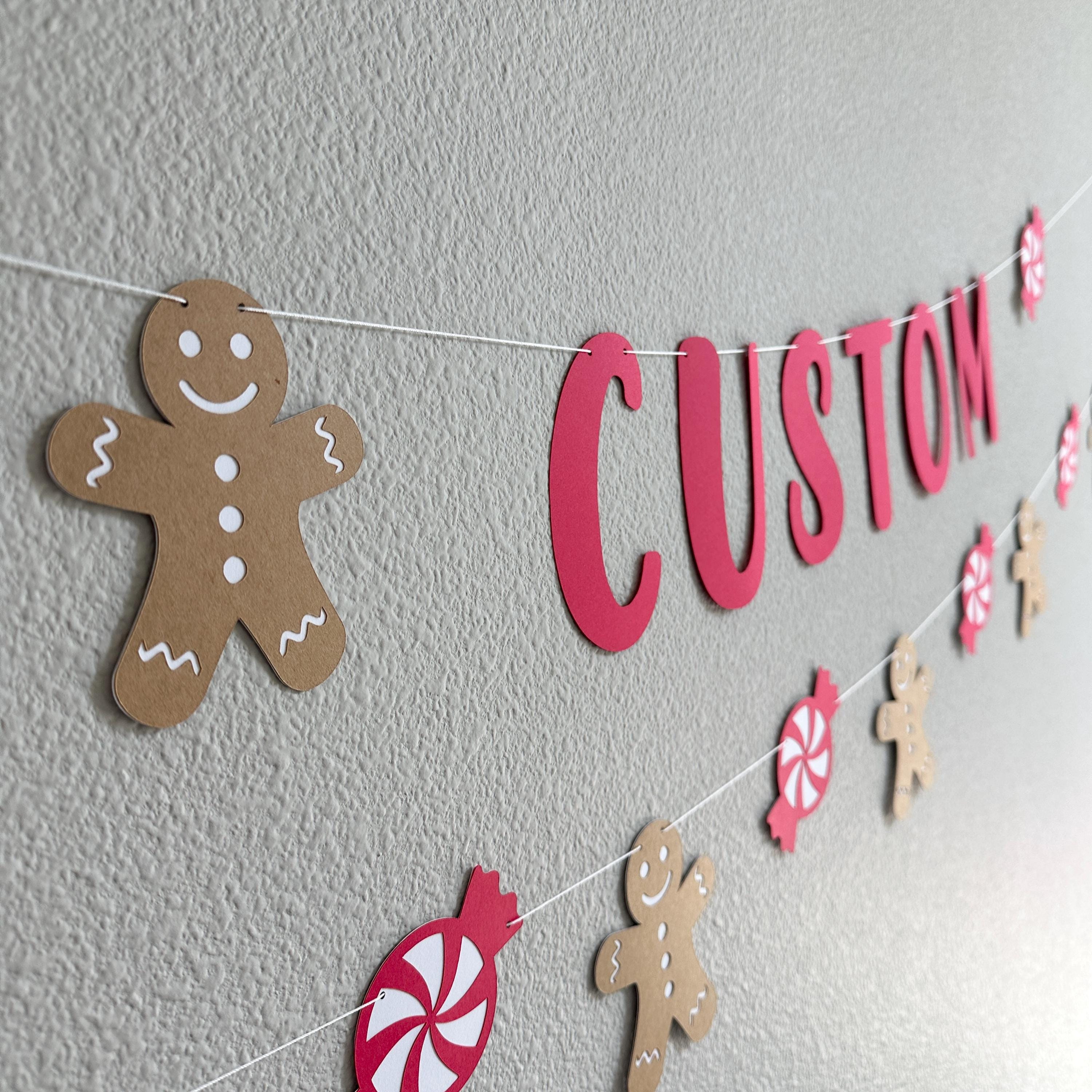 Christmas Garland, Christmas Banner, Gingerbread Men Decorations, Christmas Candy Banner, Christmas Decorations