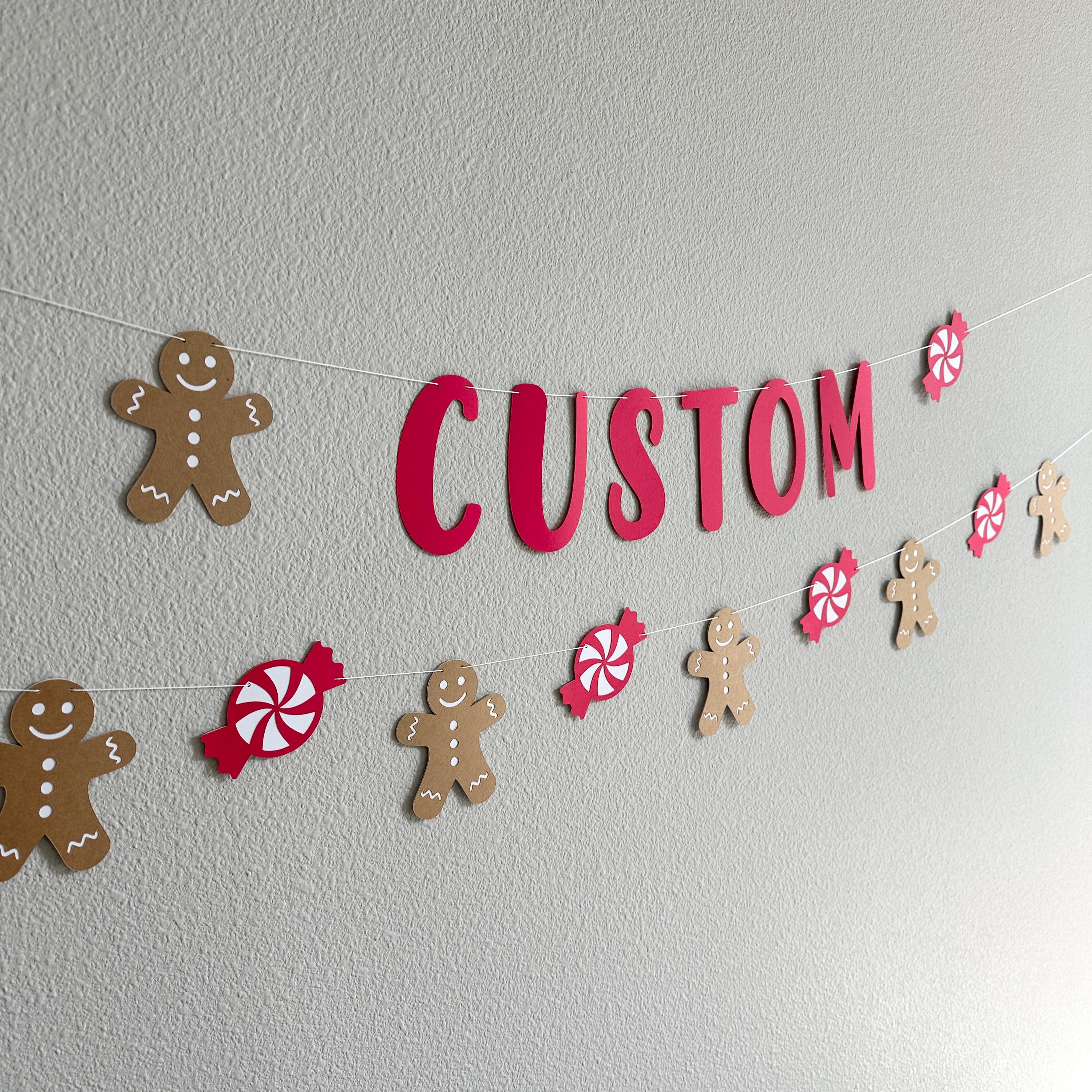 Christmas Garland, Christmas Banner, Gingerbread Men Decorations, Christmas Candy Banner, Christmas Decorations