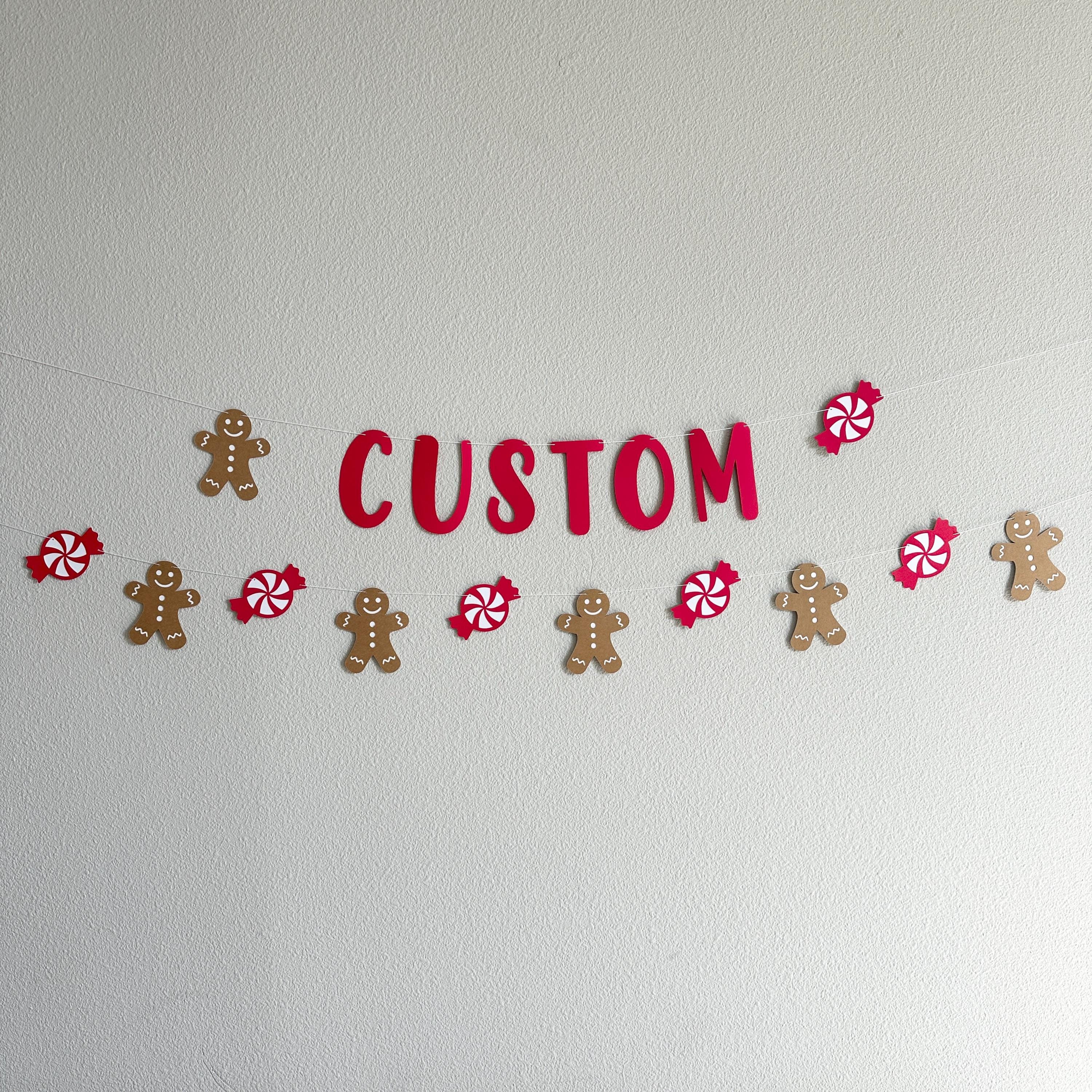 Christmas Garland, Christmas Banner, Gingerbread Men Decorations, Christmas Candy Banner, Christmas Decorations