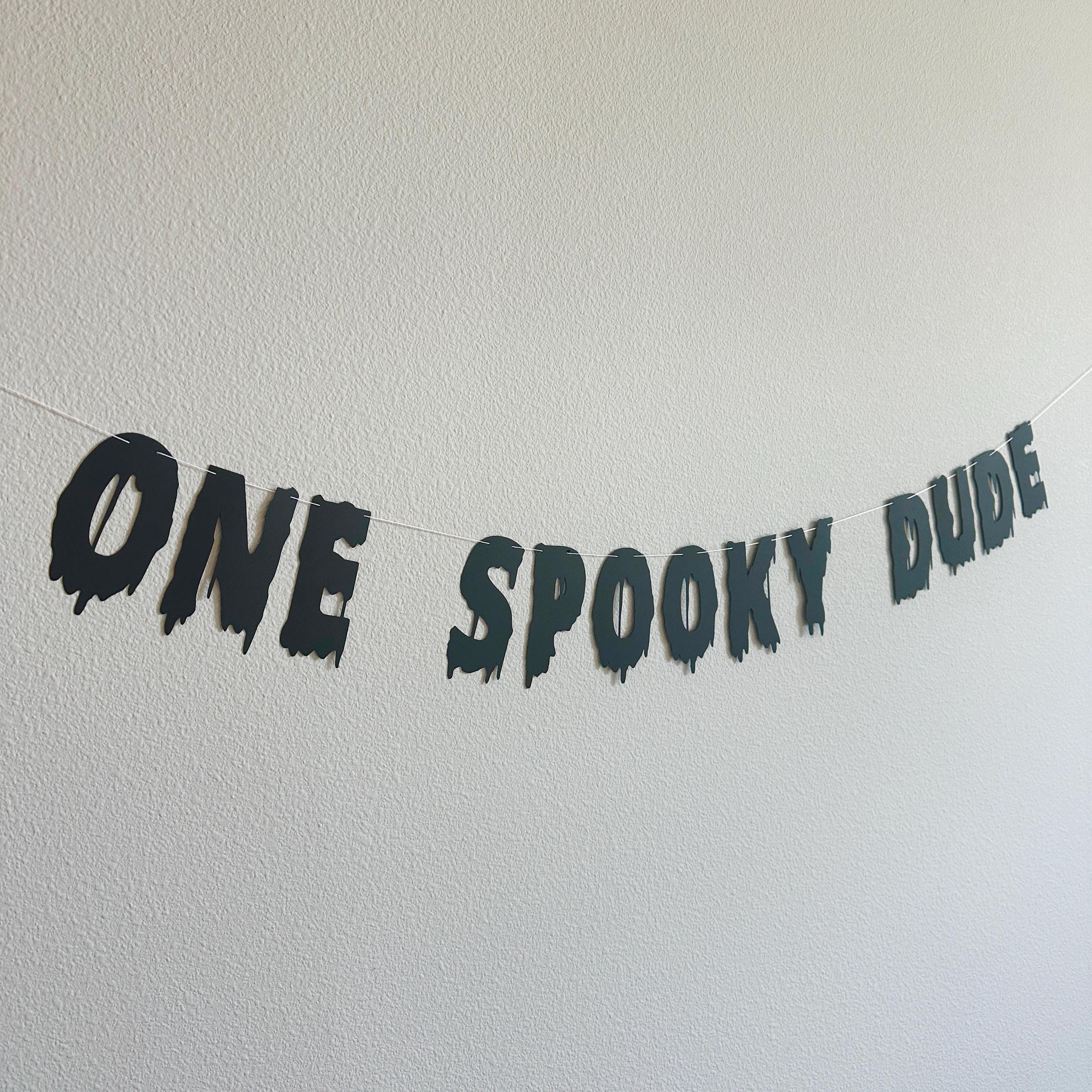 One Spooky Dude, Halloween Themed 1st Birthday Banner, October 1st Birthday Decorations, Spooky One, Boys 1st Birthday Theme Ideas