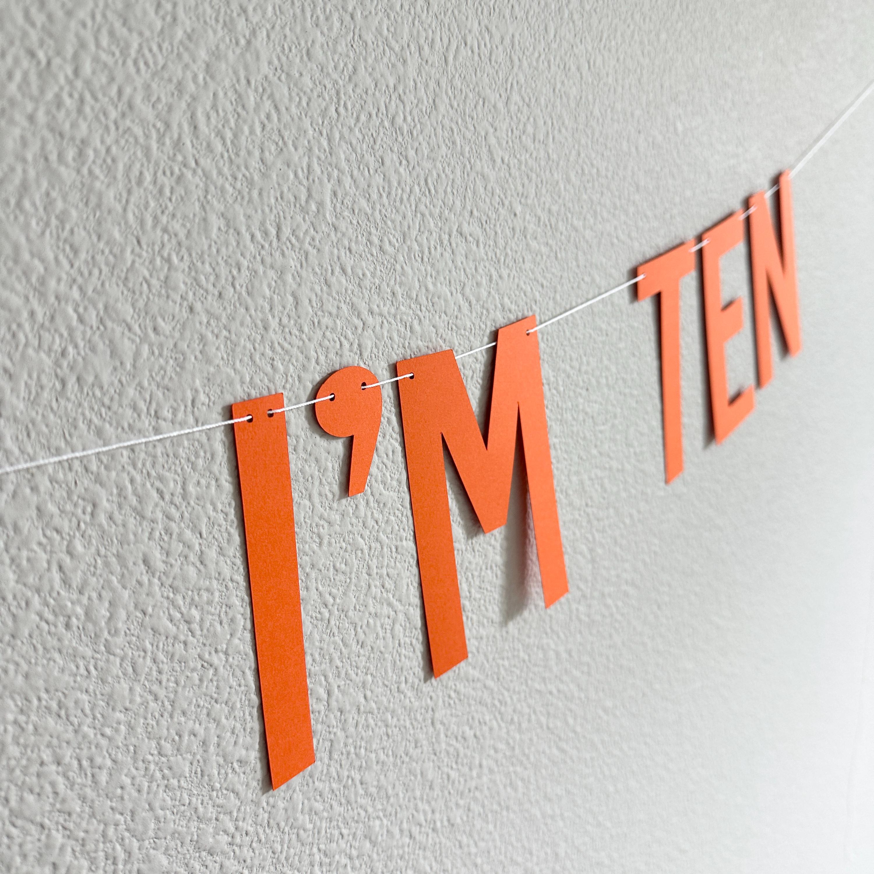 Bruh I&#39;m Ten, 10th Birthday Banner, Tenth Birthday Decorations, Bruh I&#39;m Ten Banner, 10th Birthday Ideas, Boys 10th Birthday, Orange 10th