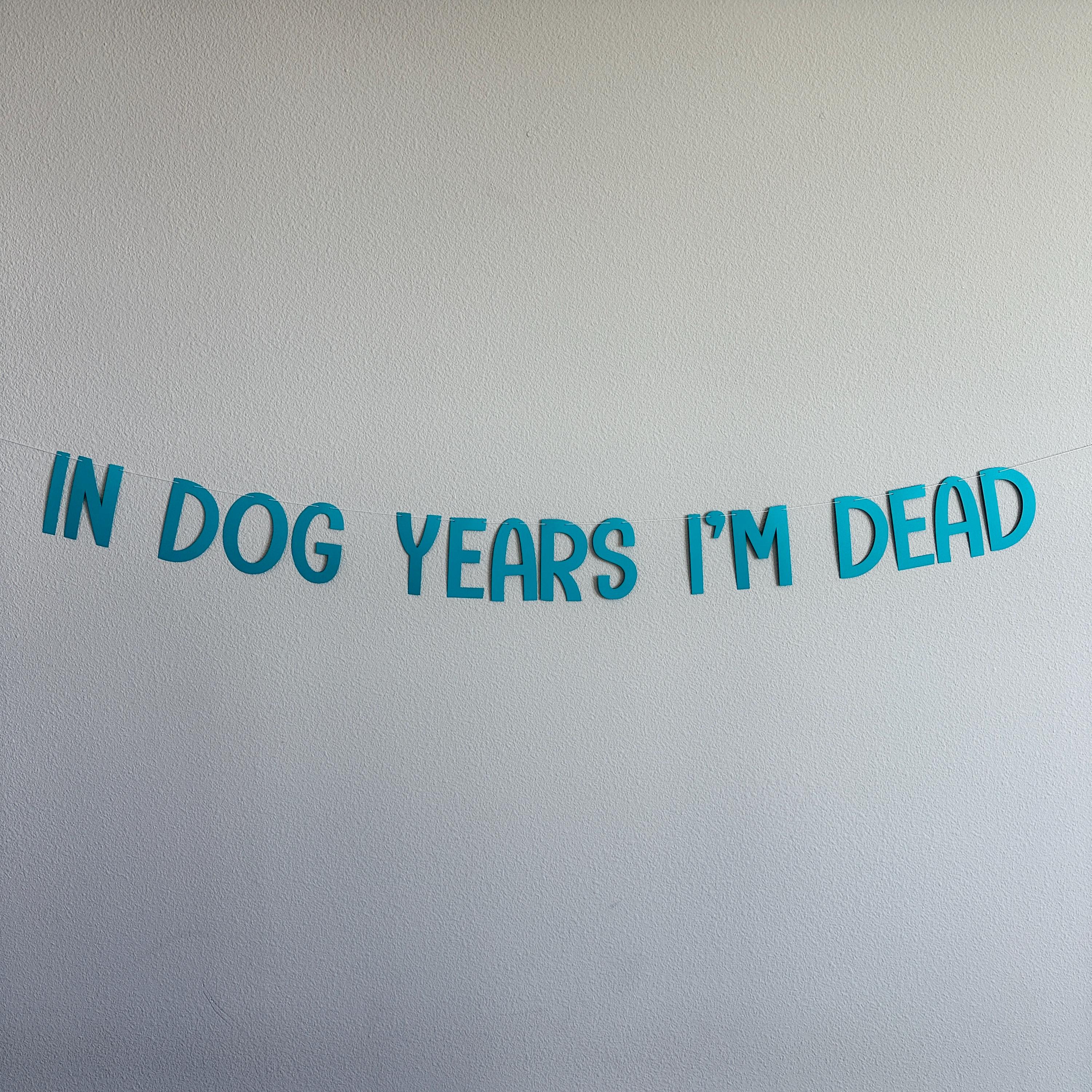 In Dog Years I&#39;m Dead, Birthday Banner, Funny Birthday Banner, Birthday Decorations, Adult Birthday Party, Dog Lover&#39;s Birthday Party Ideas