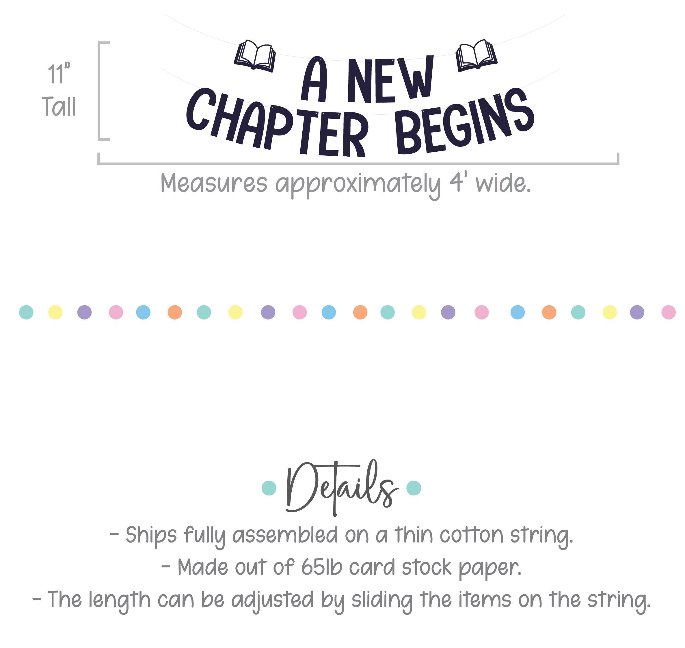 A New Chapter Begins, A New Chapter Begins Banner, A New Chapter Begins Decorations, Book Themed Baby Shower, Reading Themed Banner