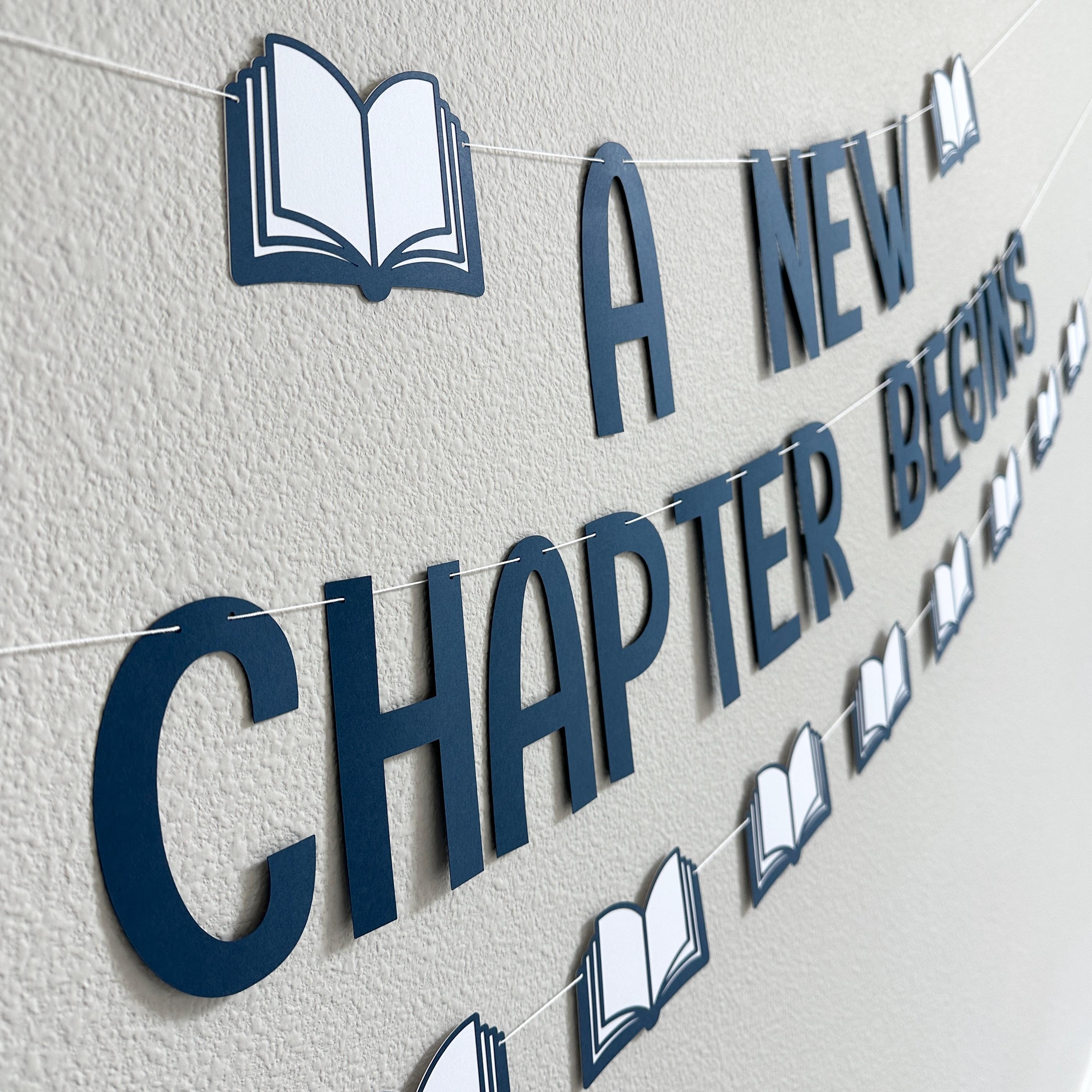 A New Chapter Begins, A New Chapter Begins Banner, A New Chapter Begins Decorations, Book Themed Baby Shower, Reading Themed Banner